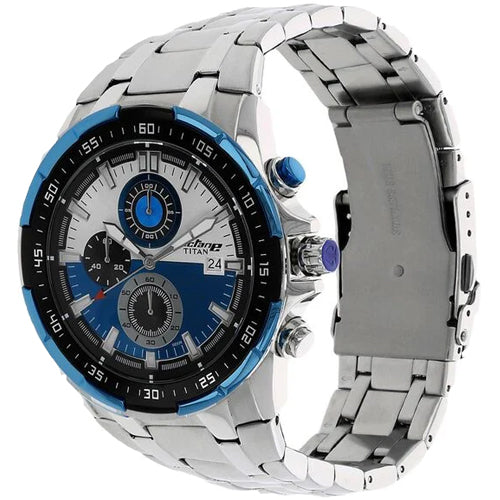 Titan Octane Quartz Chronograph Blue Dial Stainless Steel Strap Watch For Men 43mm NS90044KM03 - view 2