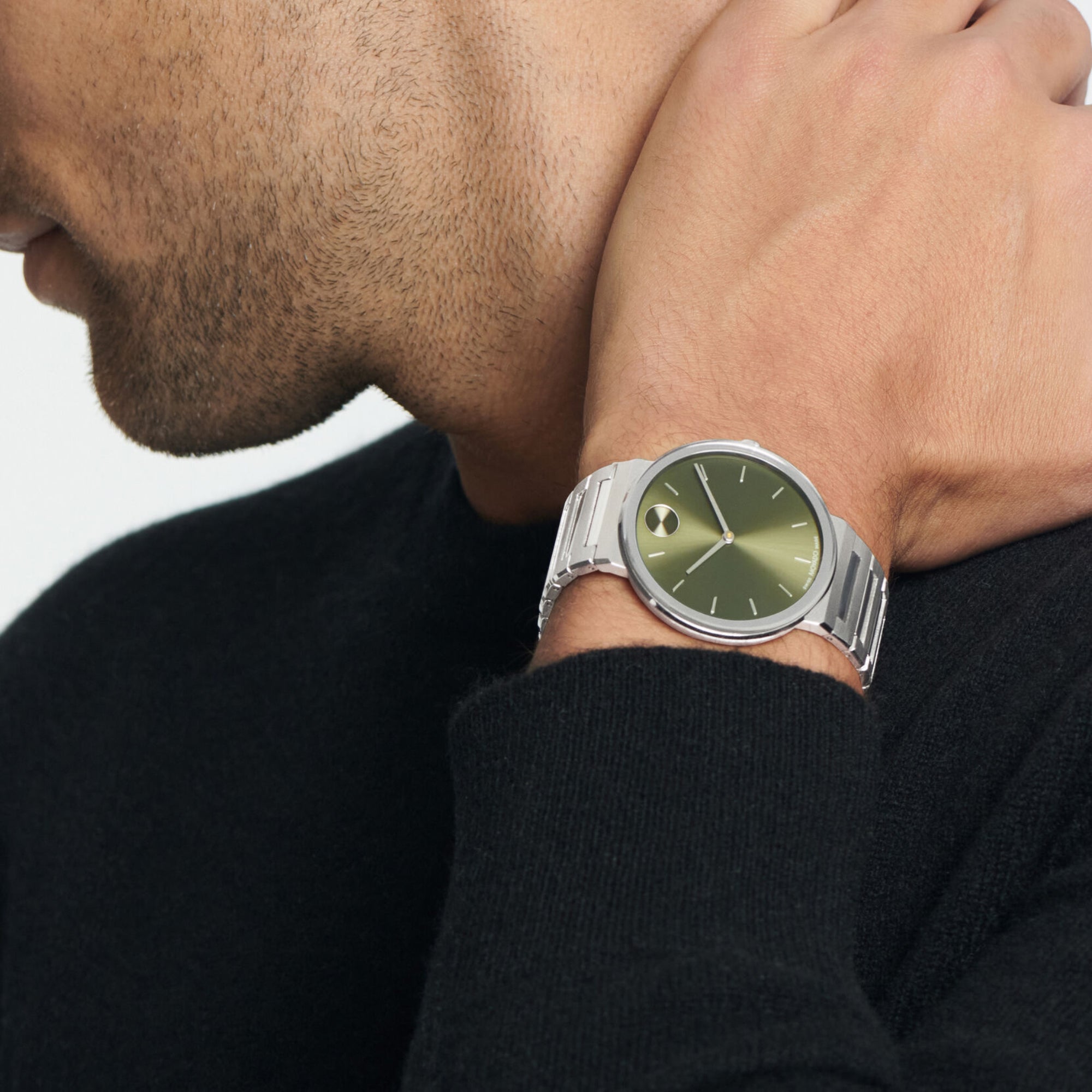 Movado Bold Men Quartz Green Dial Analog Stainless Steel Watch 3601074 - view 4