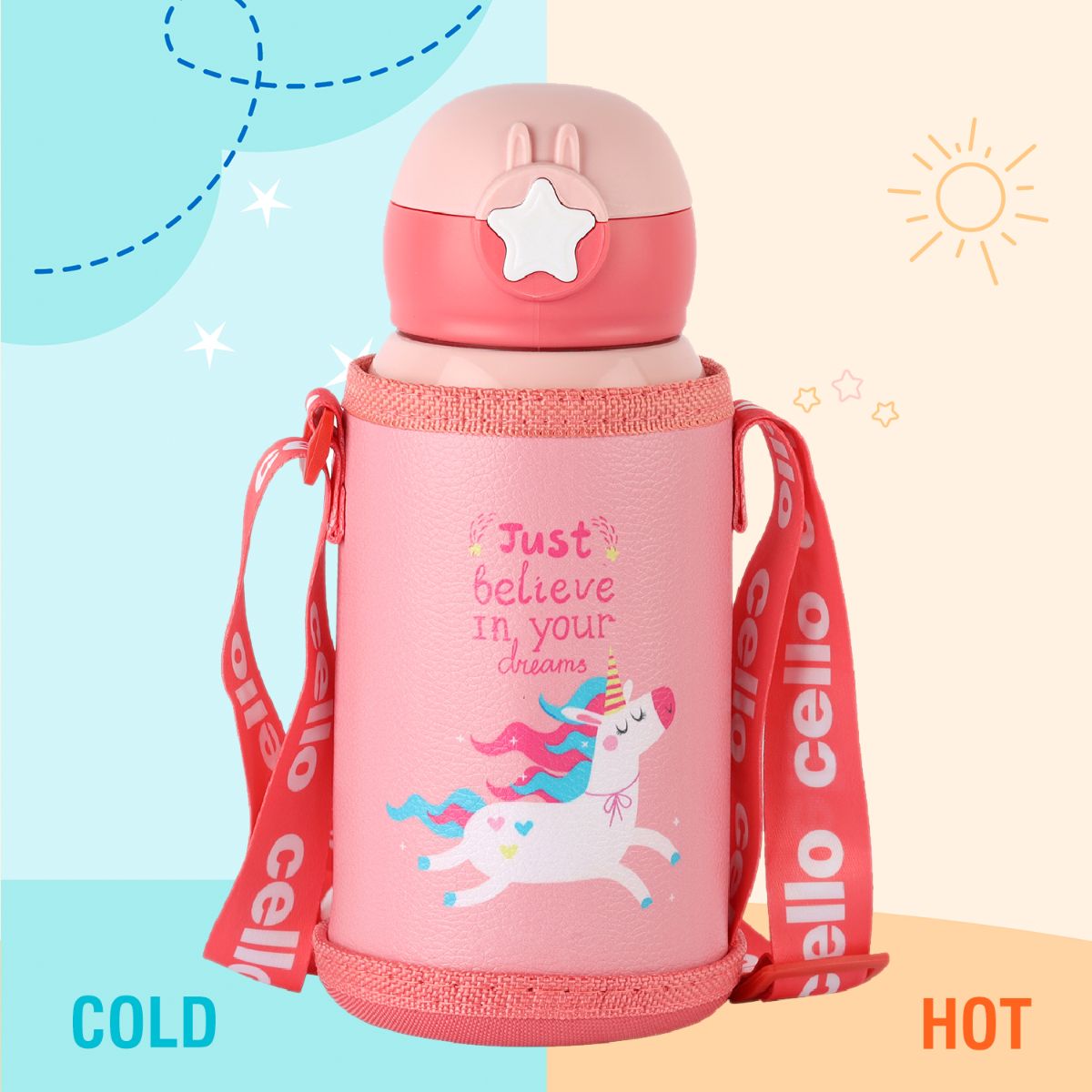 Cello Lucky Hot & Cold Stainless Steel Kids Water Bottle, 500ml - view 21