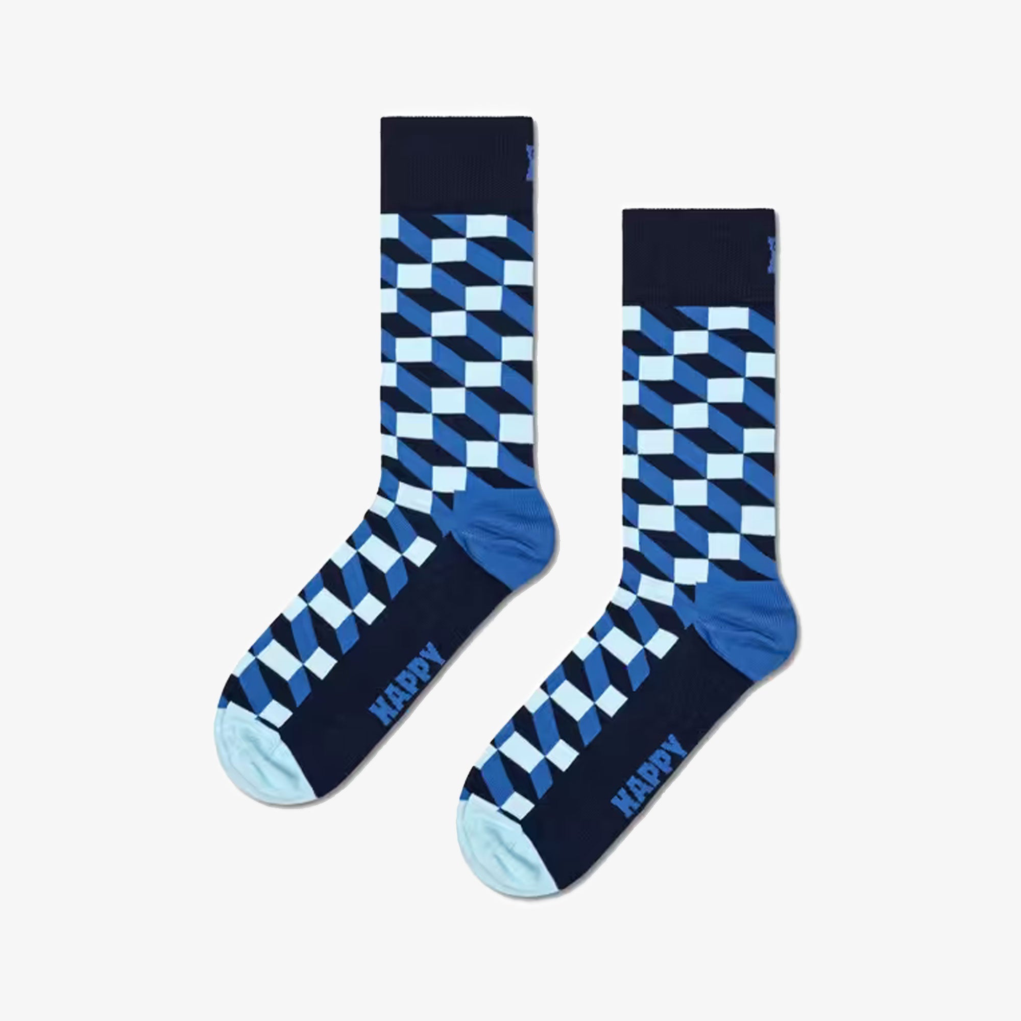 Happy Socks | FILLED OPTIC SOCK { NAVY - view 2