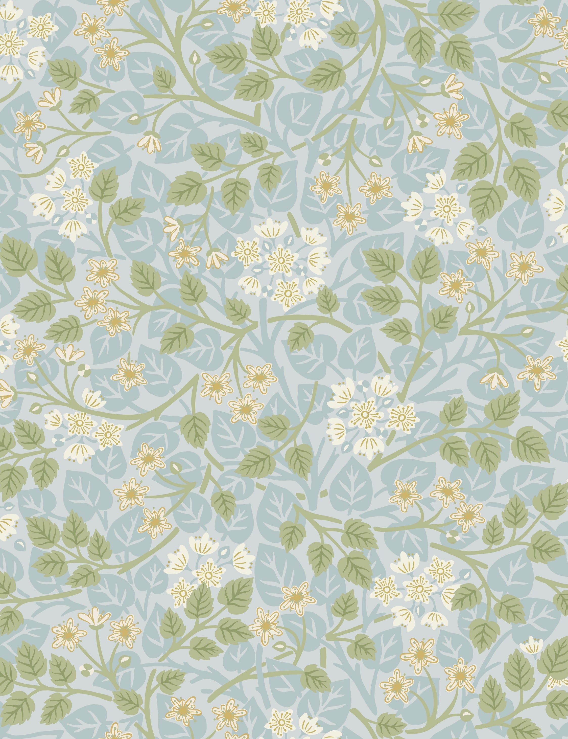 Lulu and Georgia Silver Lime Wallpaper by Sanderson - view 12