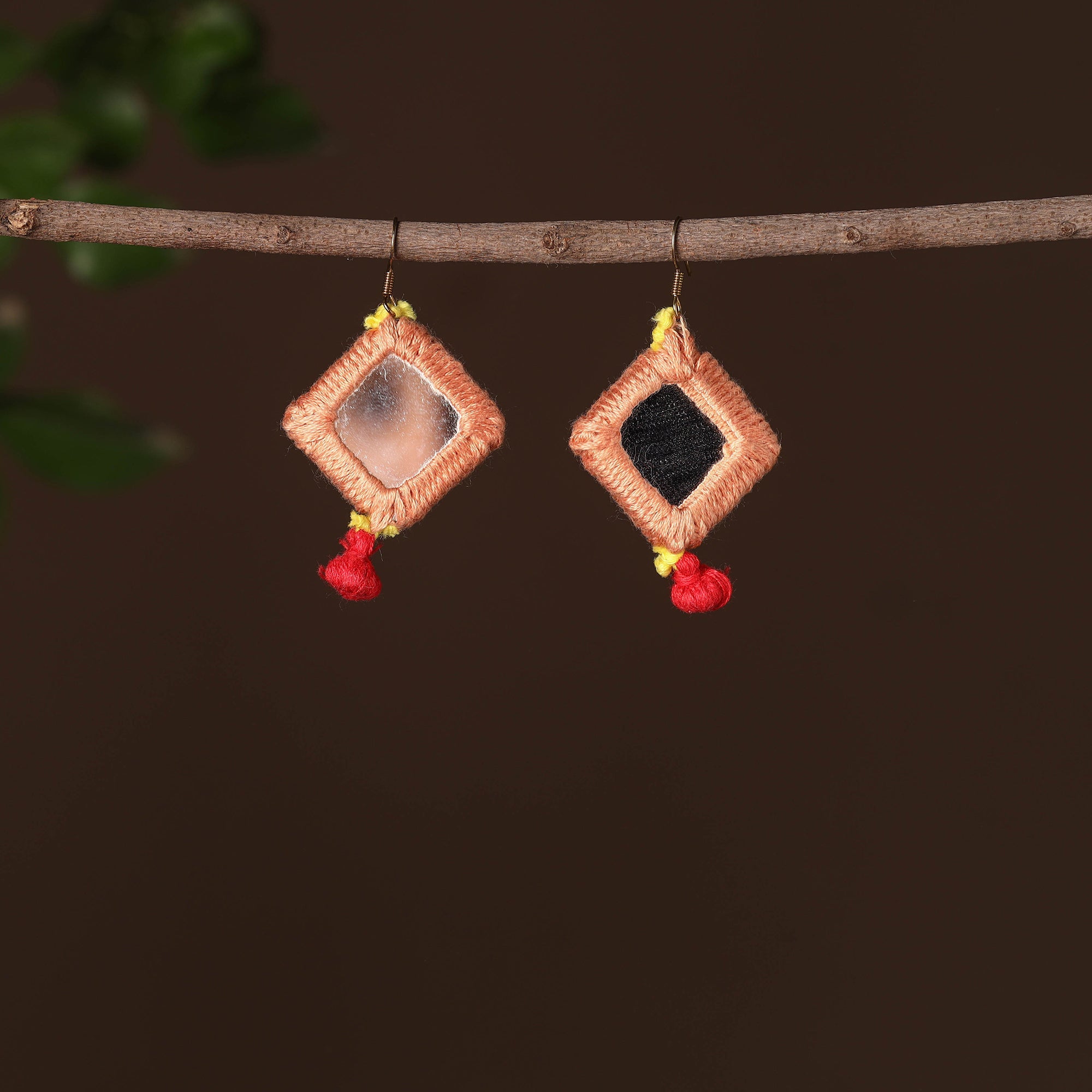 Mirror threadwork earrings – SOUTH KARGHA Handmade Mirror & Threadwork Earrings 02