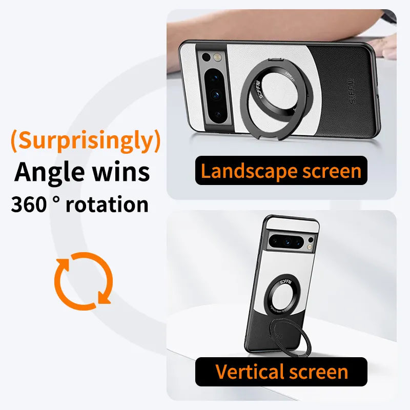 Million Cases Pixel 7 Series Premium Contrast Leather Magnetic Ring Case - view 7