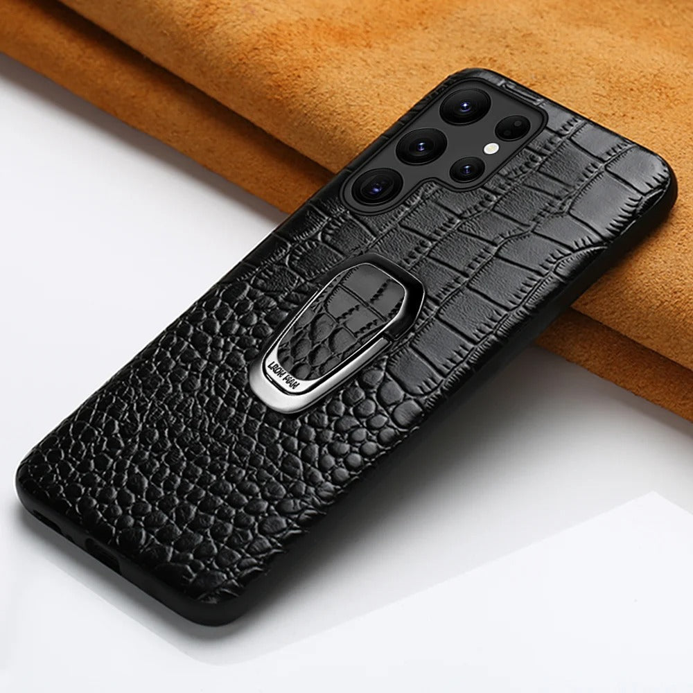 Million Cases Genuine Leather Craft Ring Holder Case - Samsung