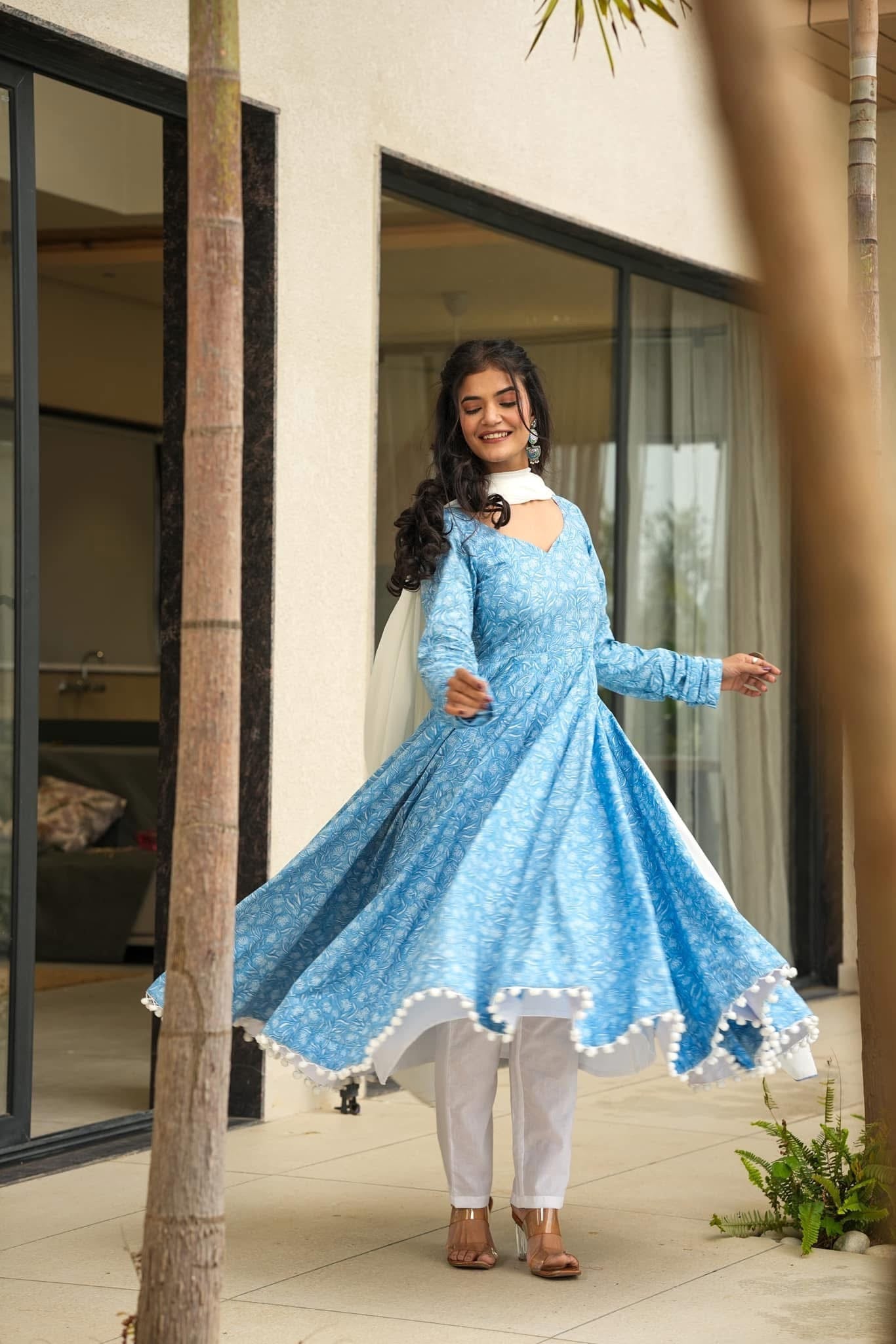 Idaho-o carolina blue cotton suit set - view 2