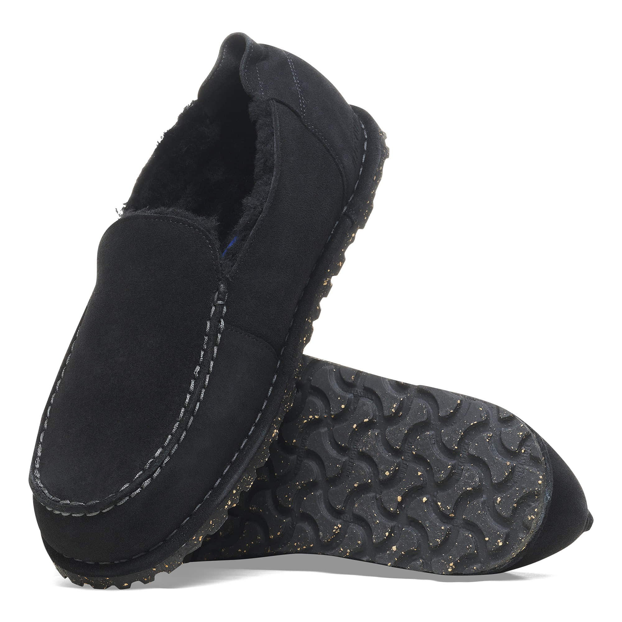 Birkenstock Utti Suede Leather Shearling – Black Black/Black