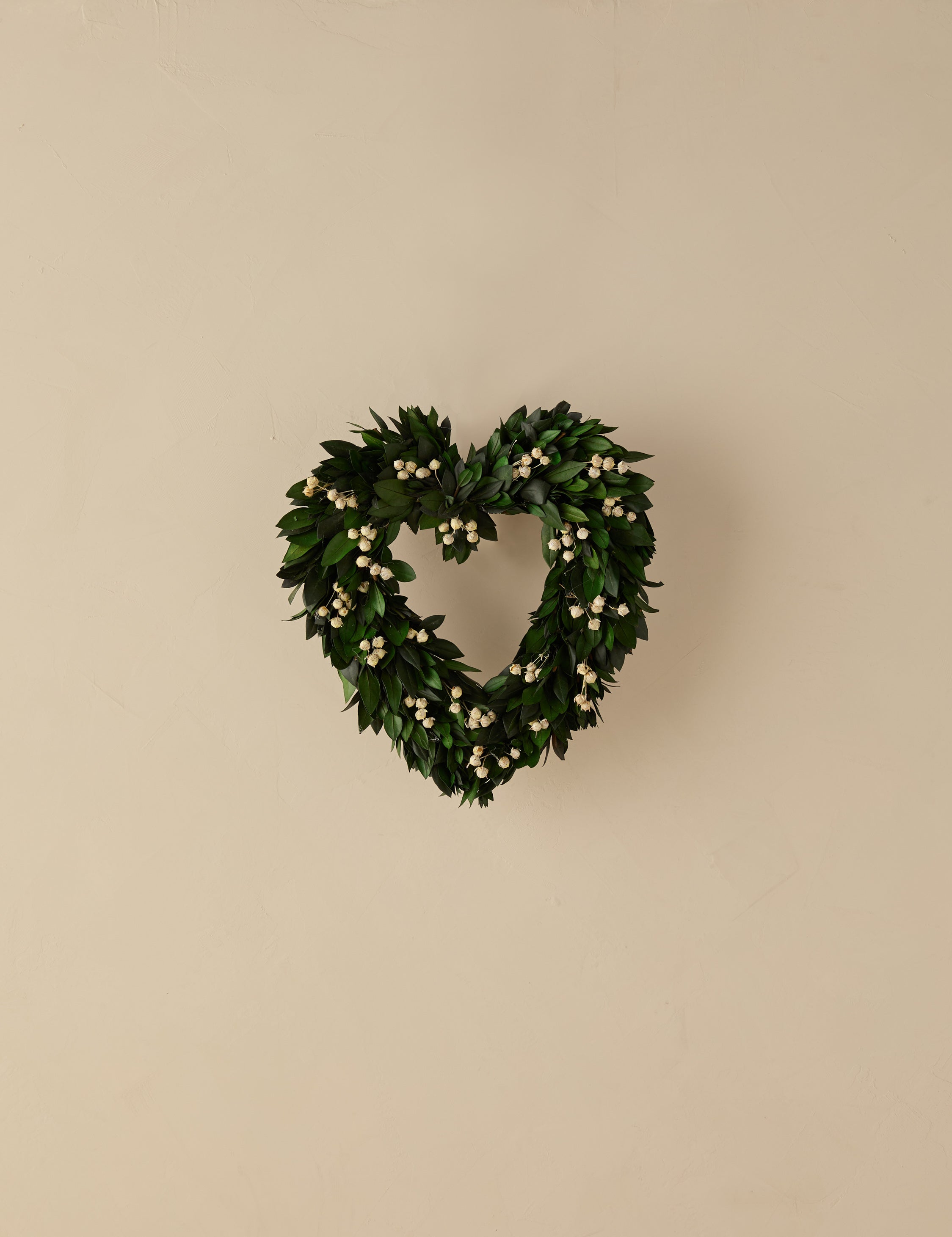 Lulu and Georgia Preserved Green Garden Heart Wreath