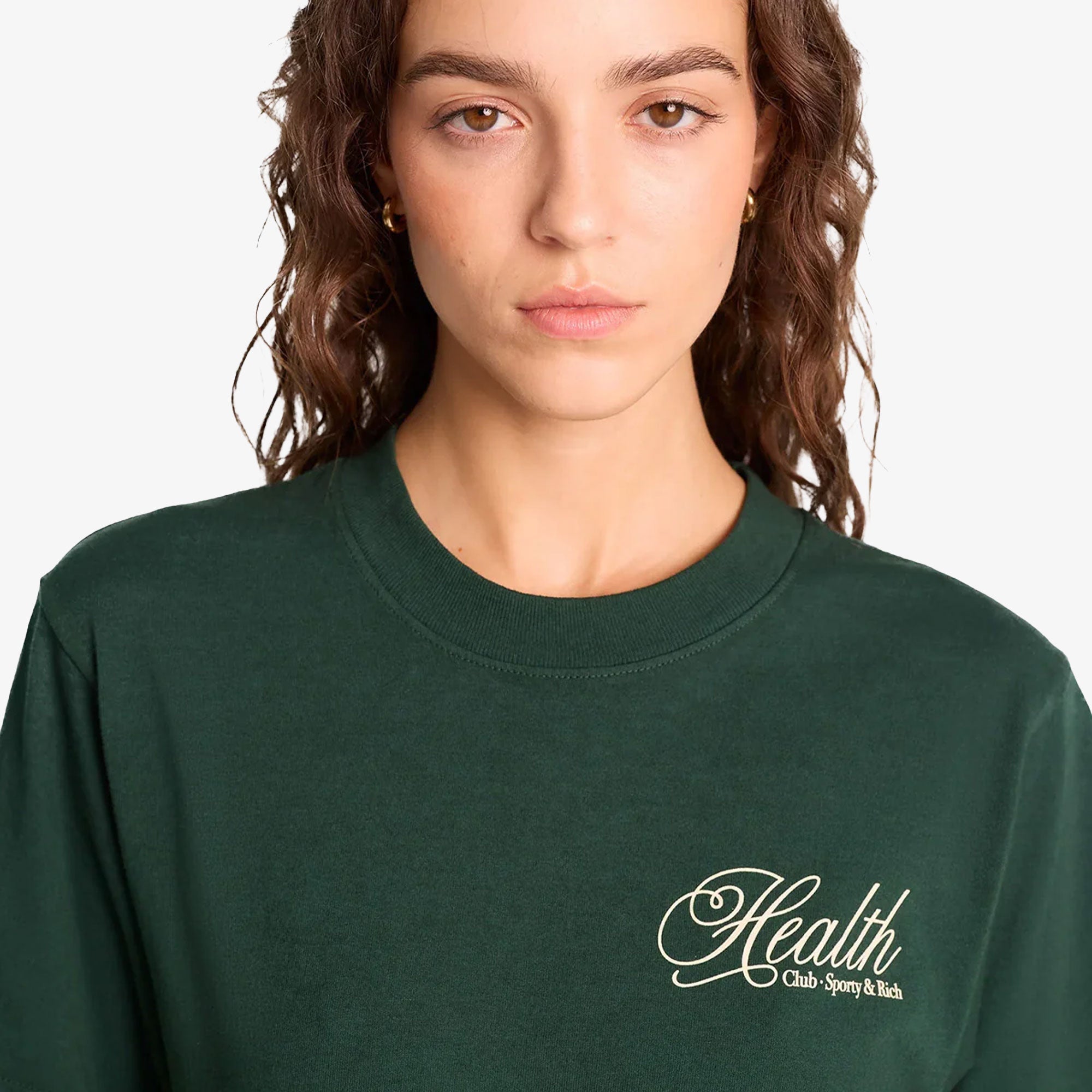 Sporty & Rich | Health Script T-shirt { Green - view 3
