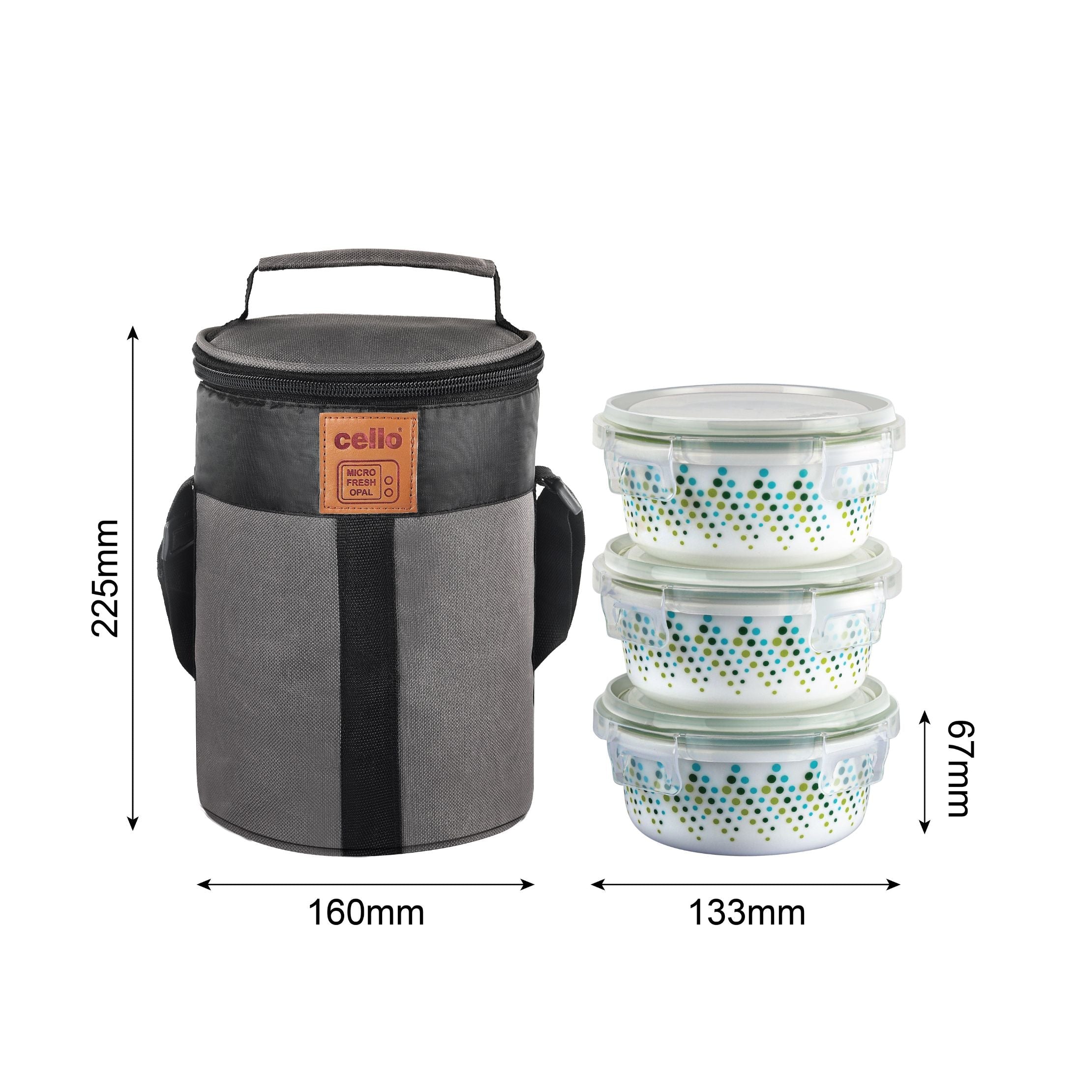 Cello Bubble Drop Opalware Lunch Box with Jacket - view 7