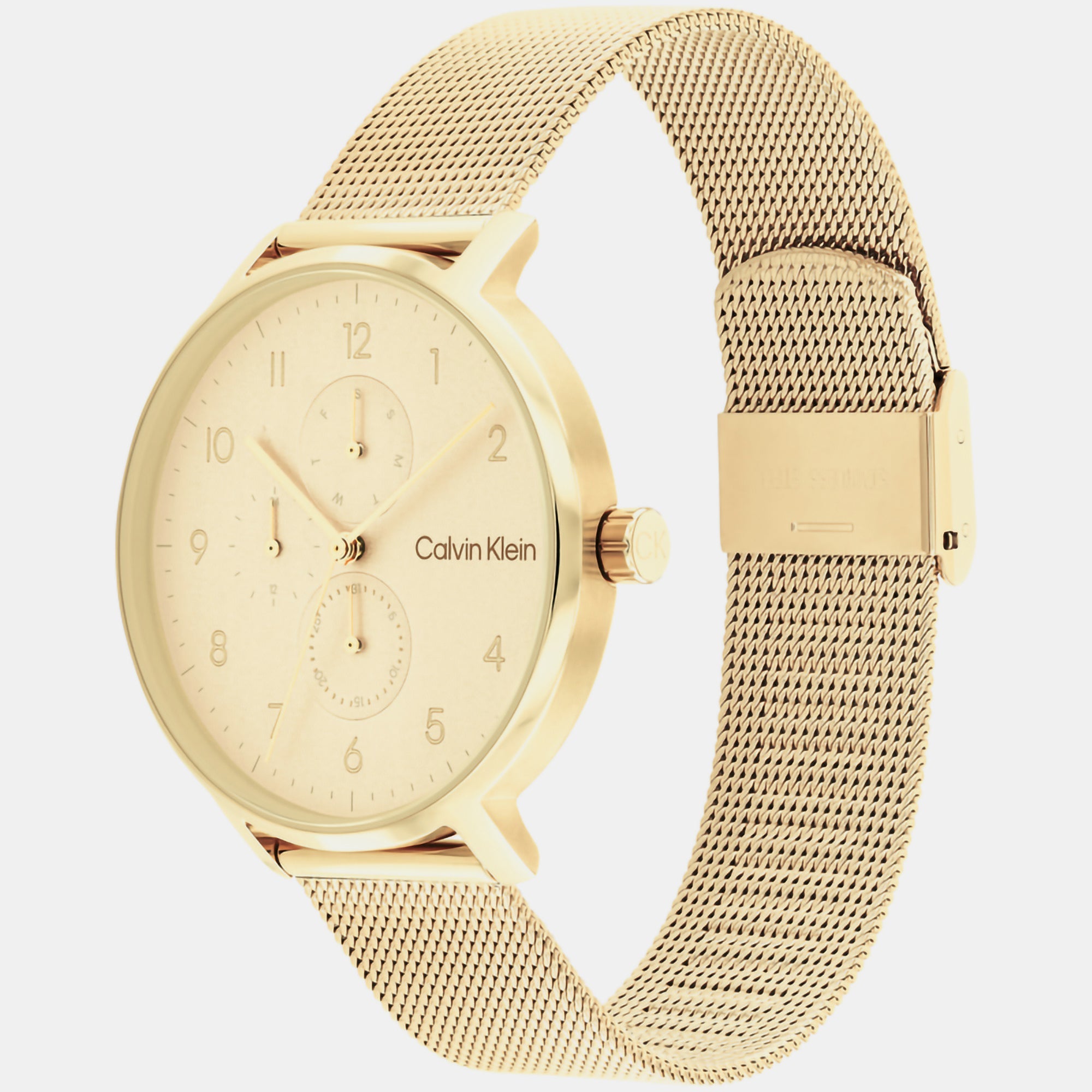 Calvin Klein Ck Stun Unisex Quartz Champagne Dial Analog Mesh Watch 25200403 - view 2