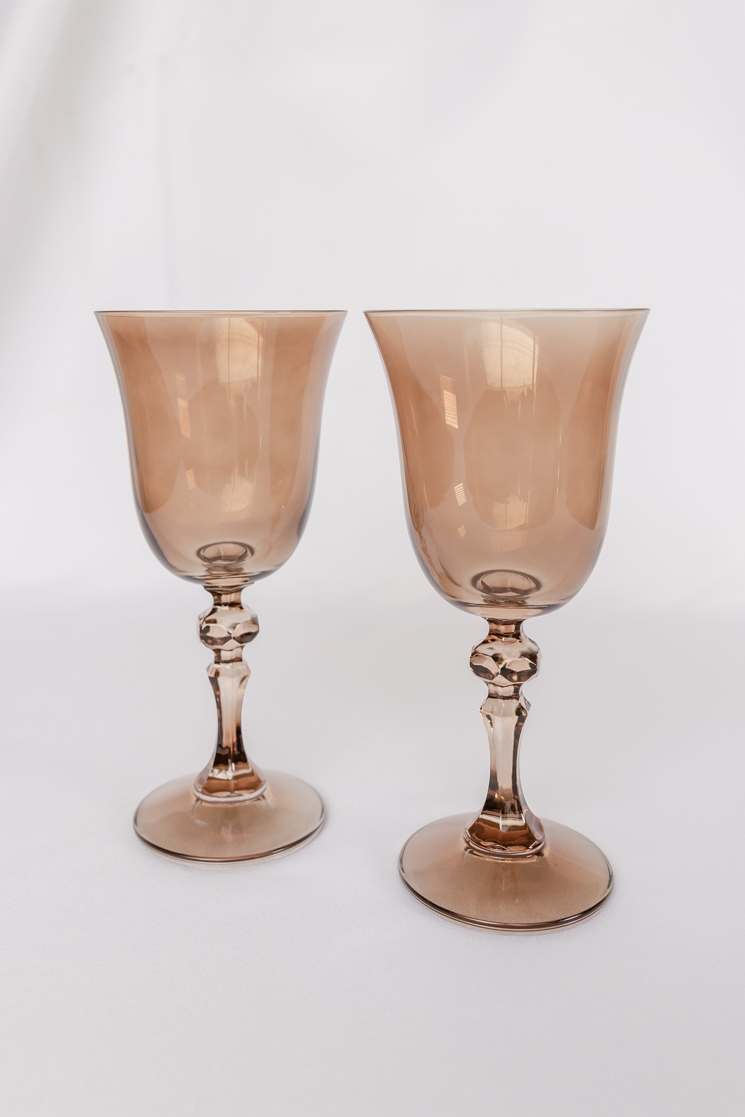 Estelle Colored Glass Estelle Colored Regal Goblet - Set of 2 {Mocha Mousse (Our Amber Smoke)}