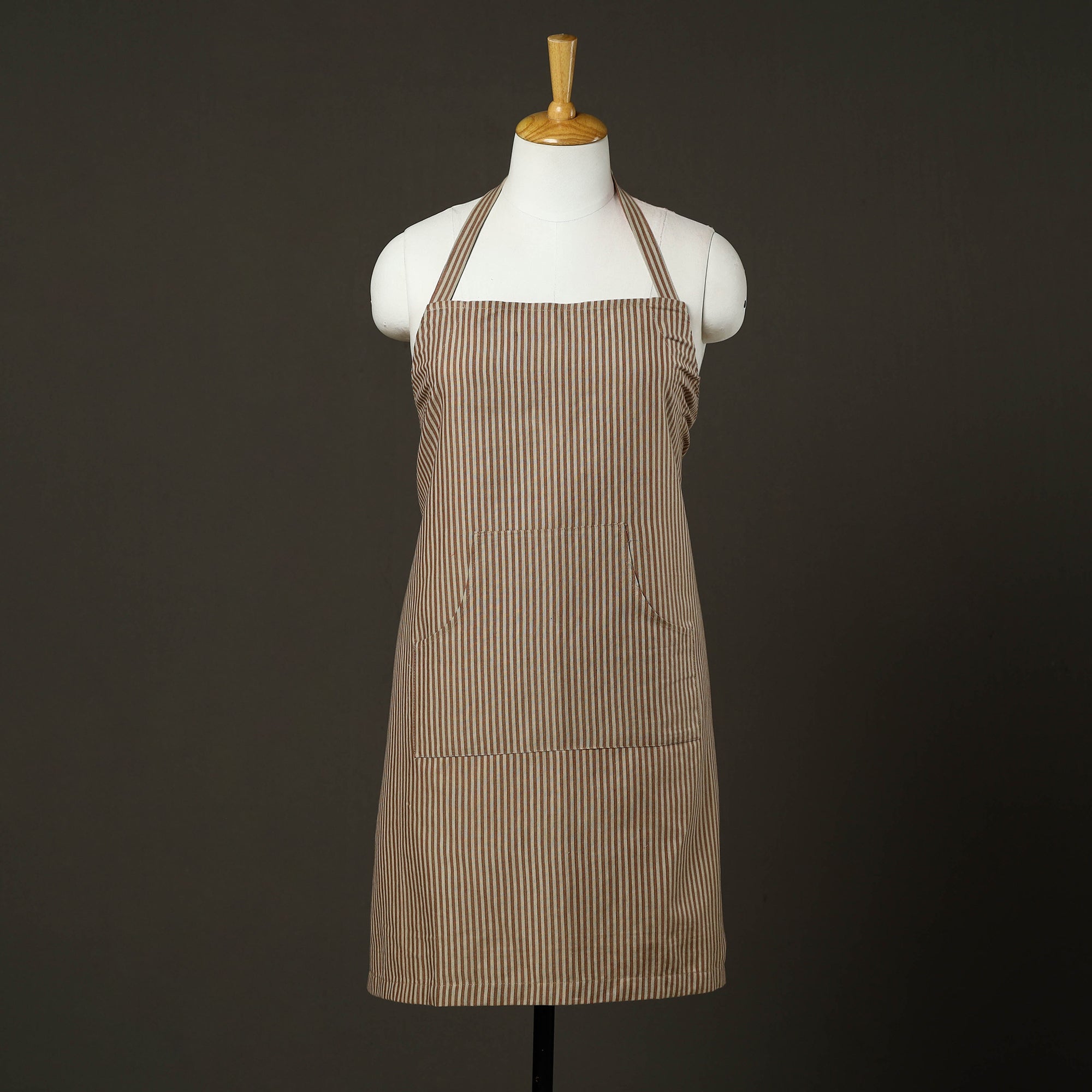 JALPARI Brown - Jhiri Handloom Cotton Apron with Pocket 45