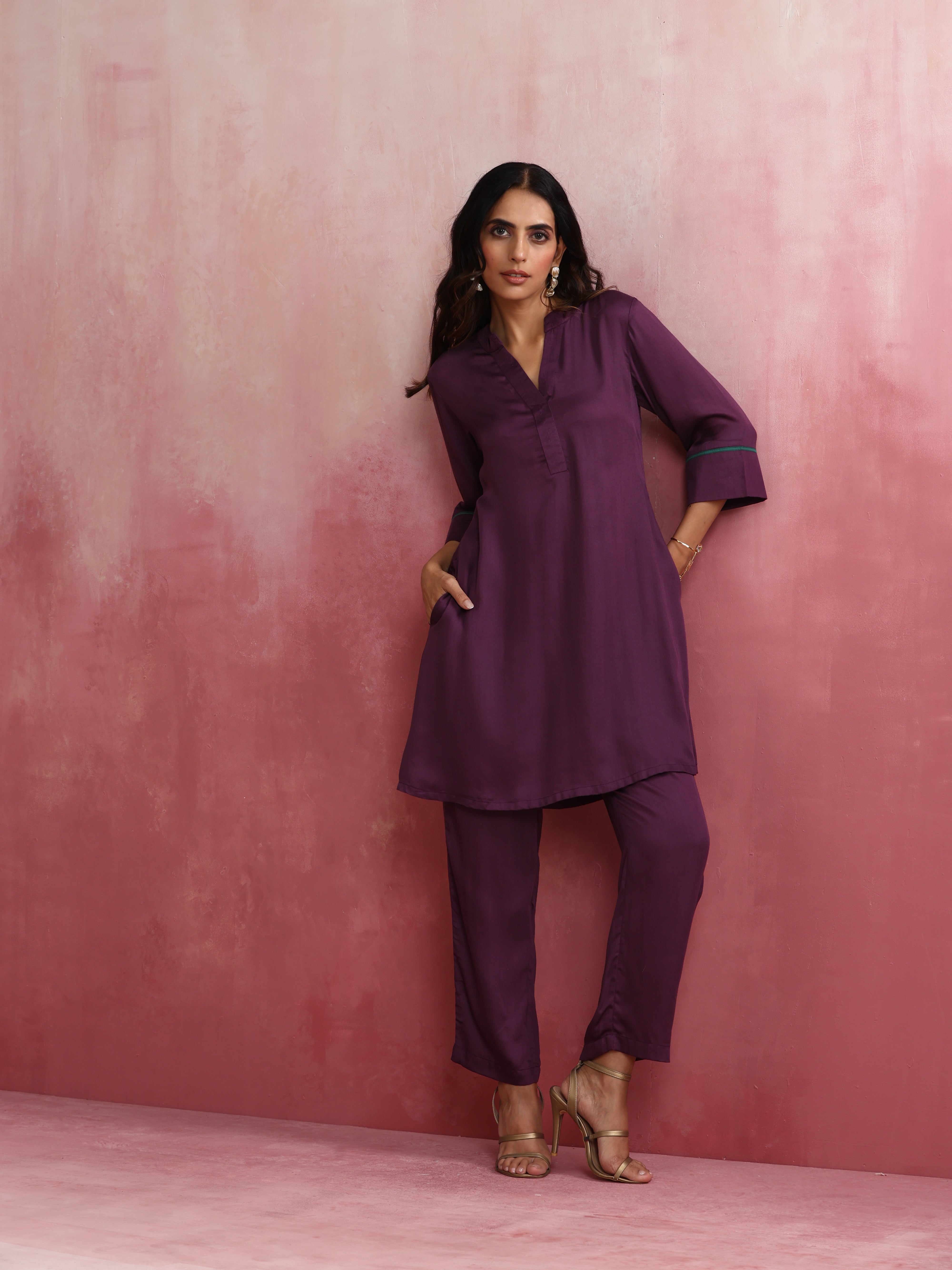 trueBrowns Purple Modal Co-ord Set - view 2