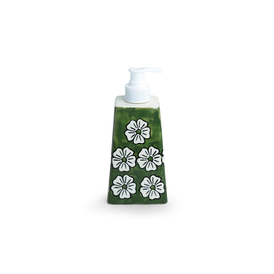 EXCLUSIVELANE 'Jade Mogra' Handpainted Bathroom Accessory Set In Ceramic (Liquid Soap Dispenser, Toothbrush Holder) - view 3