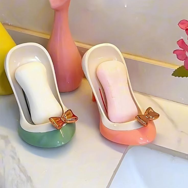 Catterton Self Draining High Heel Shaped Soap Dish????(Pack Of 2)