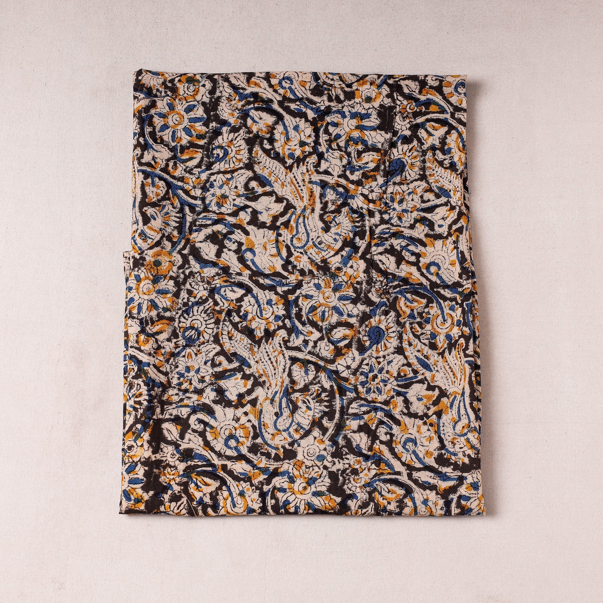 SOUTH KARGHA Black - Kalamkari Block Printing Cotton Precut Fabric (1 meter)