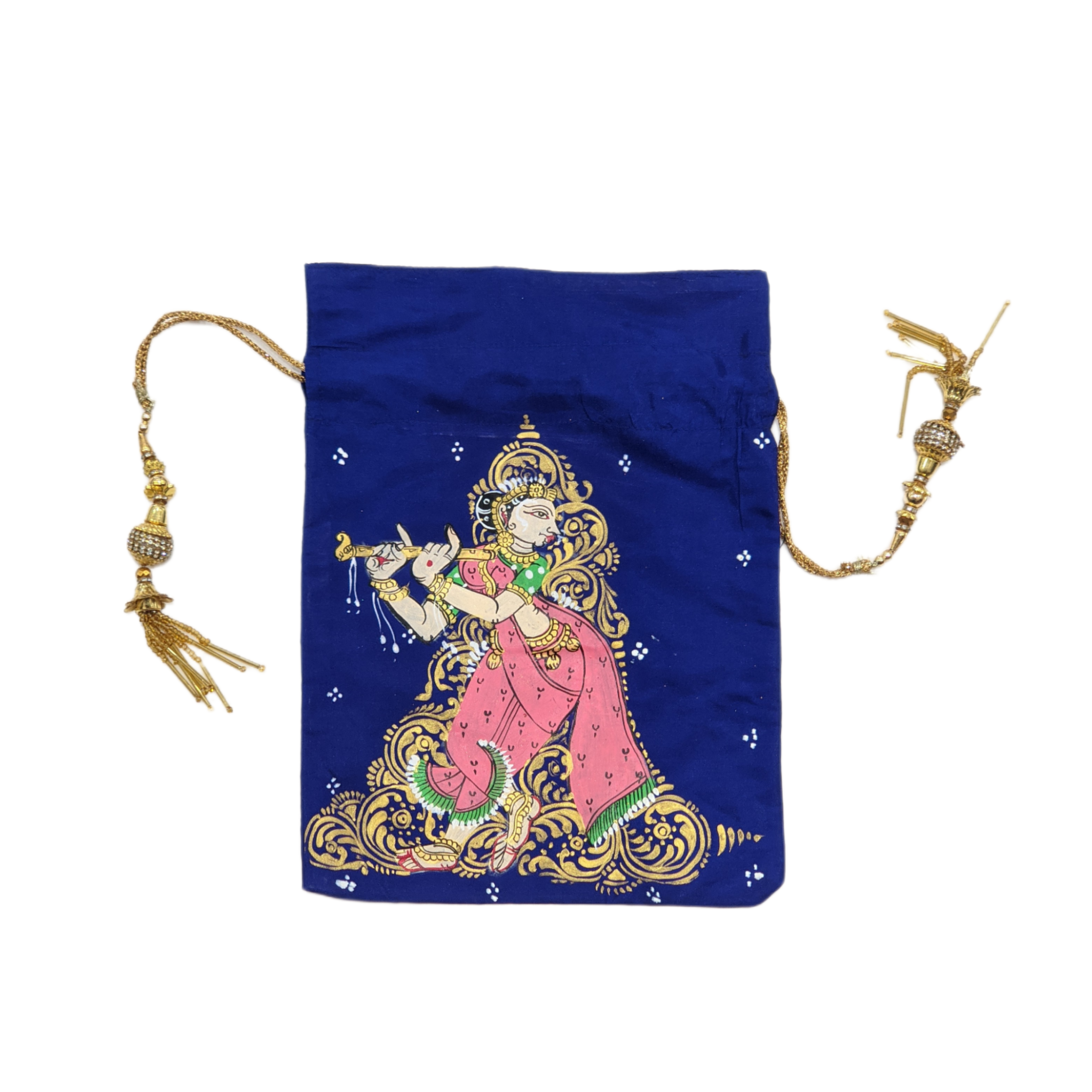 IndianVillèz Royal Blue Nartaki Pattachitra Potli Bag - view 2