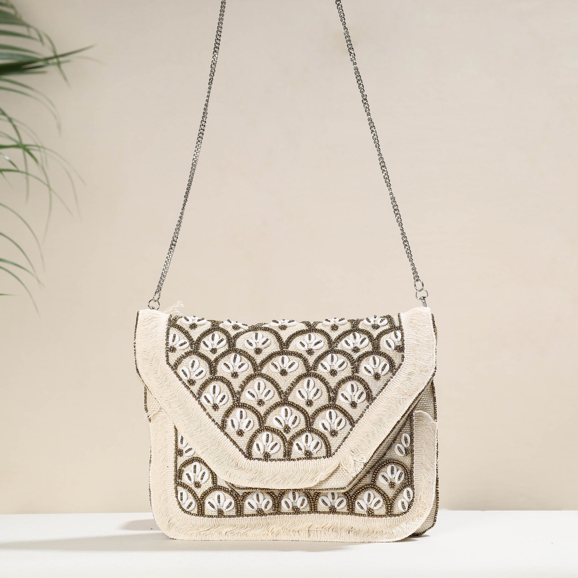 HAVELI CHRONICLES Beige - Banjara Boho Ethnic Embellished Handcrafted Sling Bag