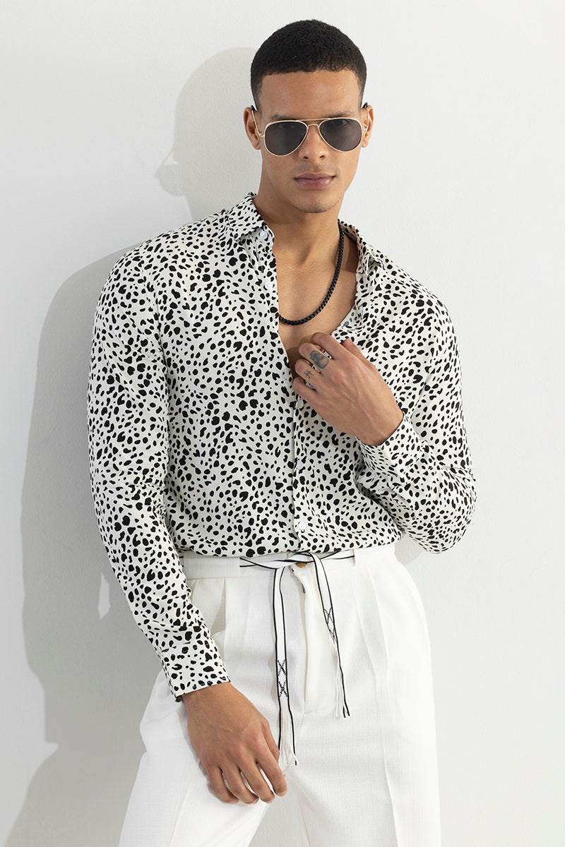 SNITCH Dispersed Dot White Shirt