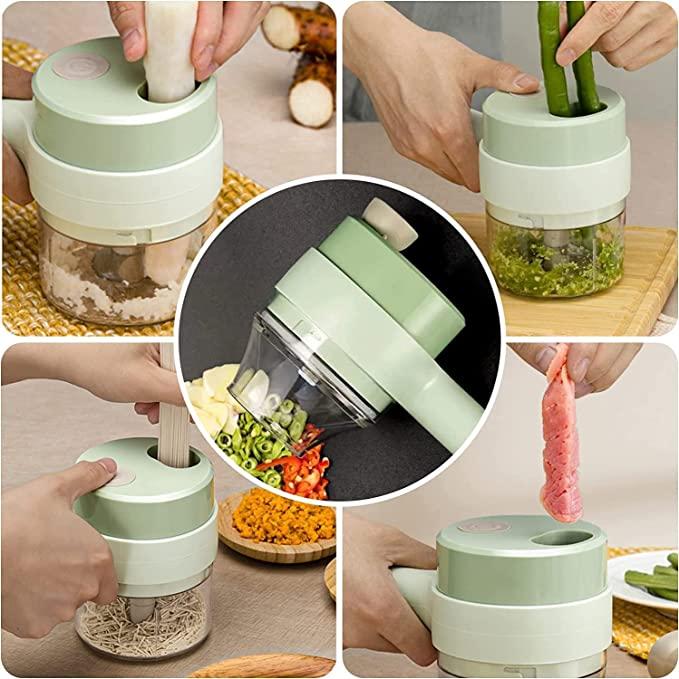 Roposo Clout ABS Stainless Steel Large Quick & Powerful Manual Hand Held Vegetable/Fruit Chopper - view 4