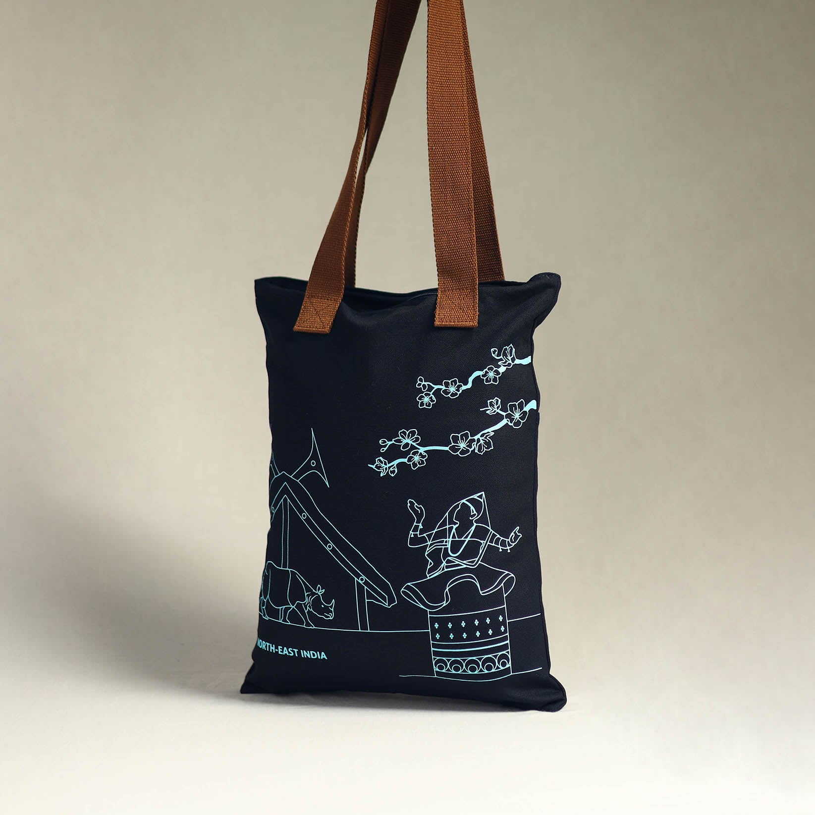 NEST BY ARPIT AGARWAL Black - North-East India's Iconic Symbols Cotton Canvas Tote Bag - view 2