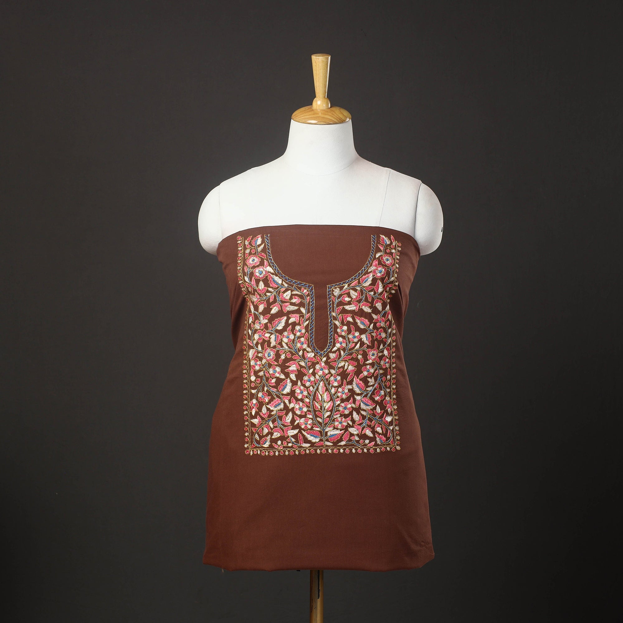 ITOKRI CRAFTS INITIATIVE 2pc Kashida Hand Embroidery Cotton Dress Material 50