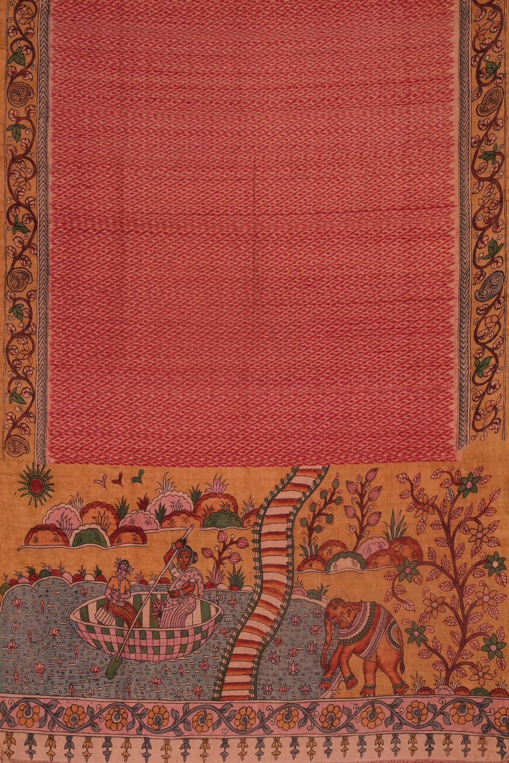 Kalanjali Dupion Silk Pink Saree – Women's - view 3