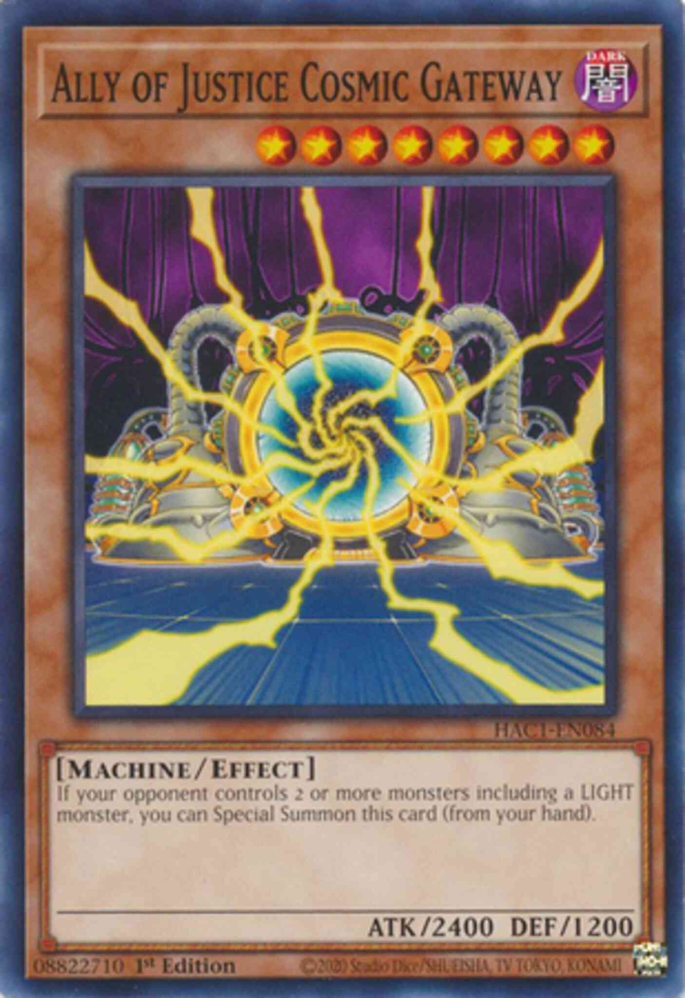 Yu-Gi-Oh! Ally of Justice Cosmic Gateway - HAC1-EN084 - Common - 1st Edition