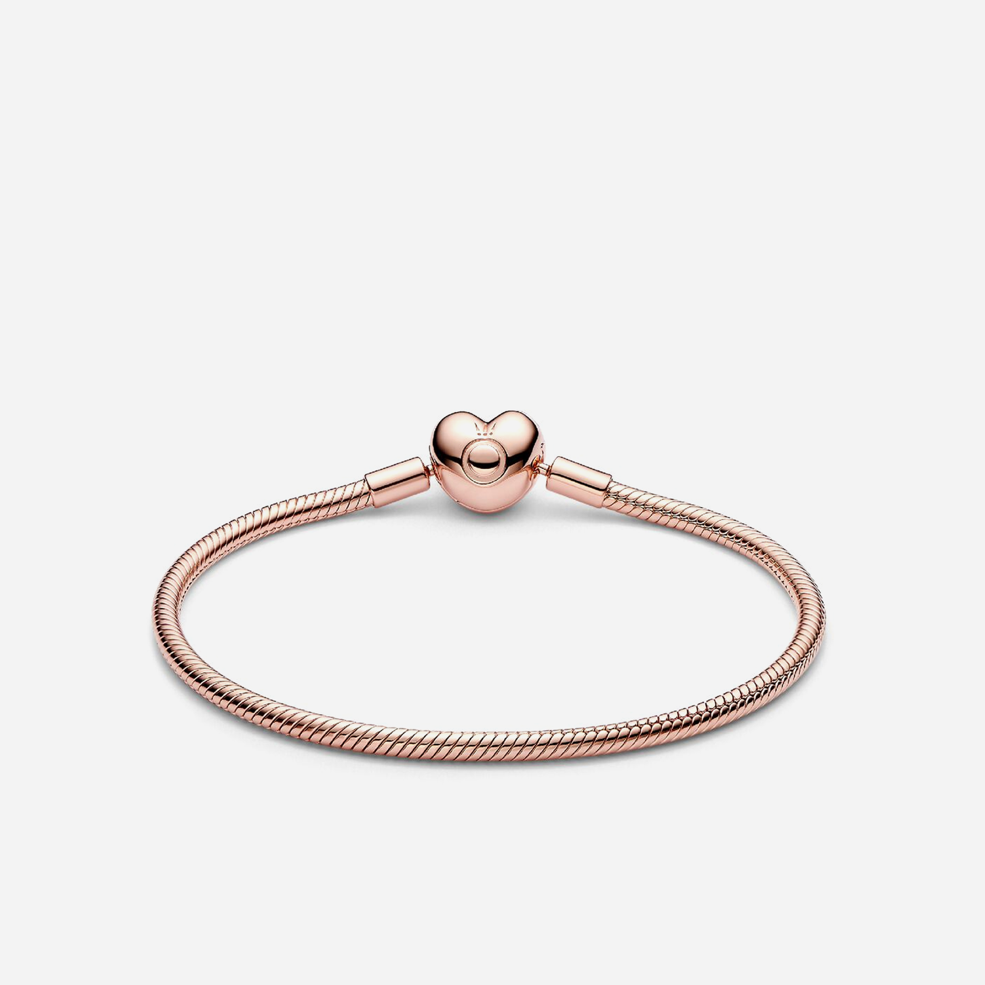Pandora Moments Heart & Snake Chain Bracelet Rose Gold Plated - view 2