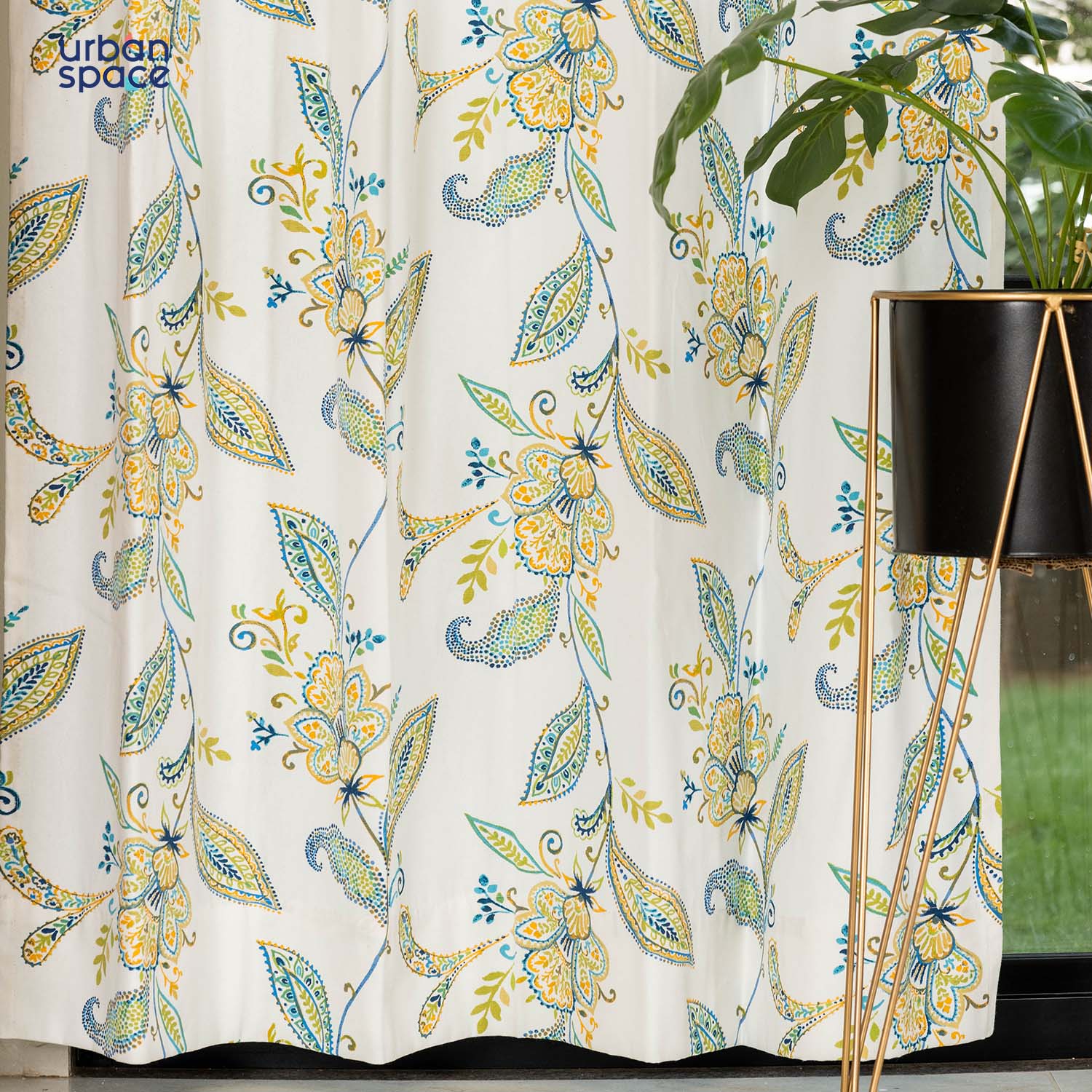 Urban Space -Home Furnishing Store 100% Cotton Curtains for Living Room, Bedroom curtains - Pack of 2 curtains, Iris Blue - view 5