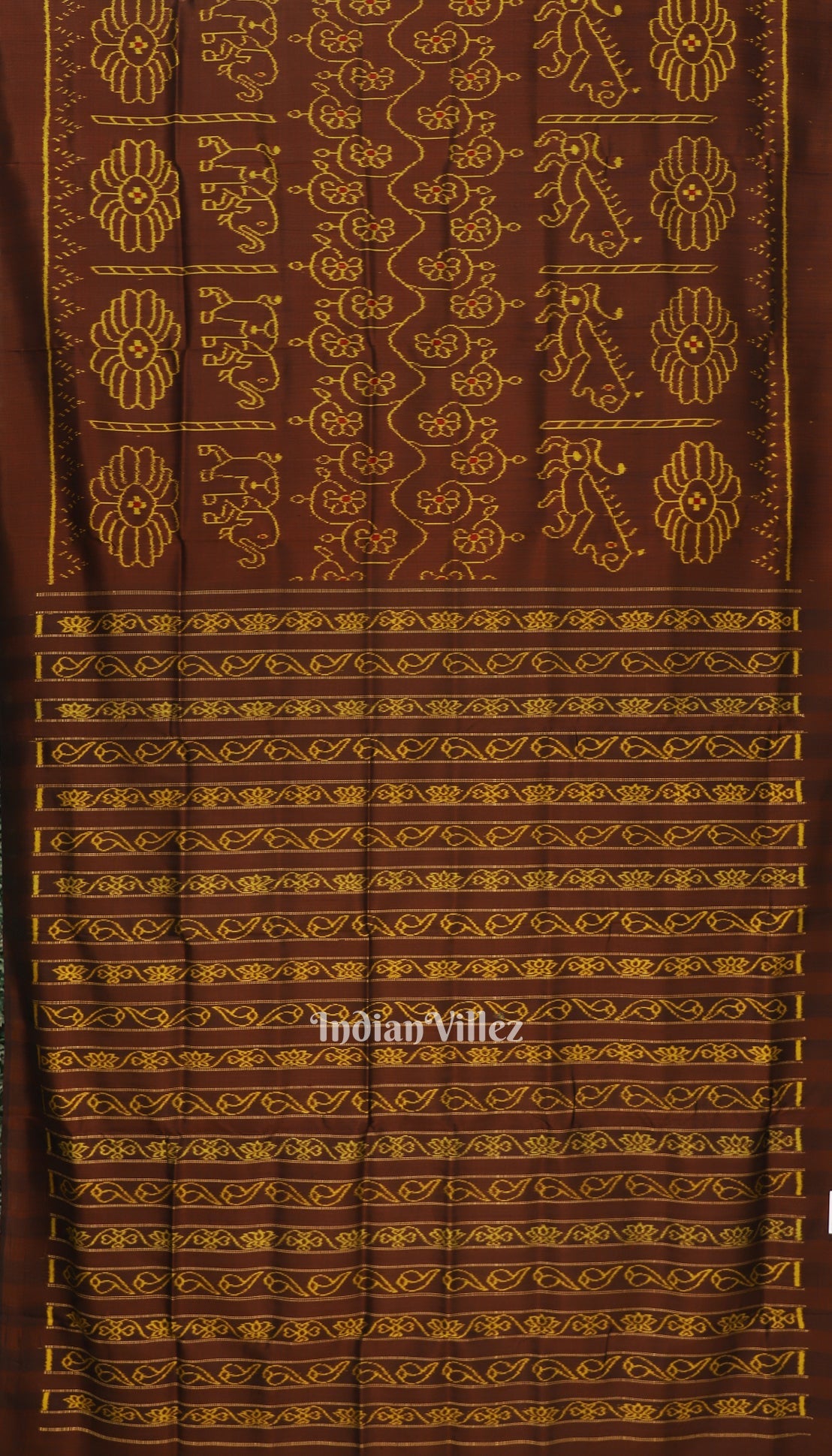 IndianVillèz Cofee Elephant Theme Contemporary Silk Saree - view 2