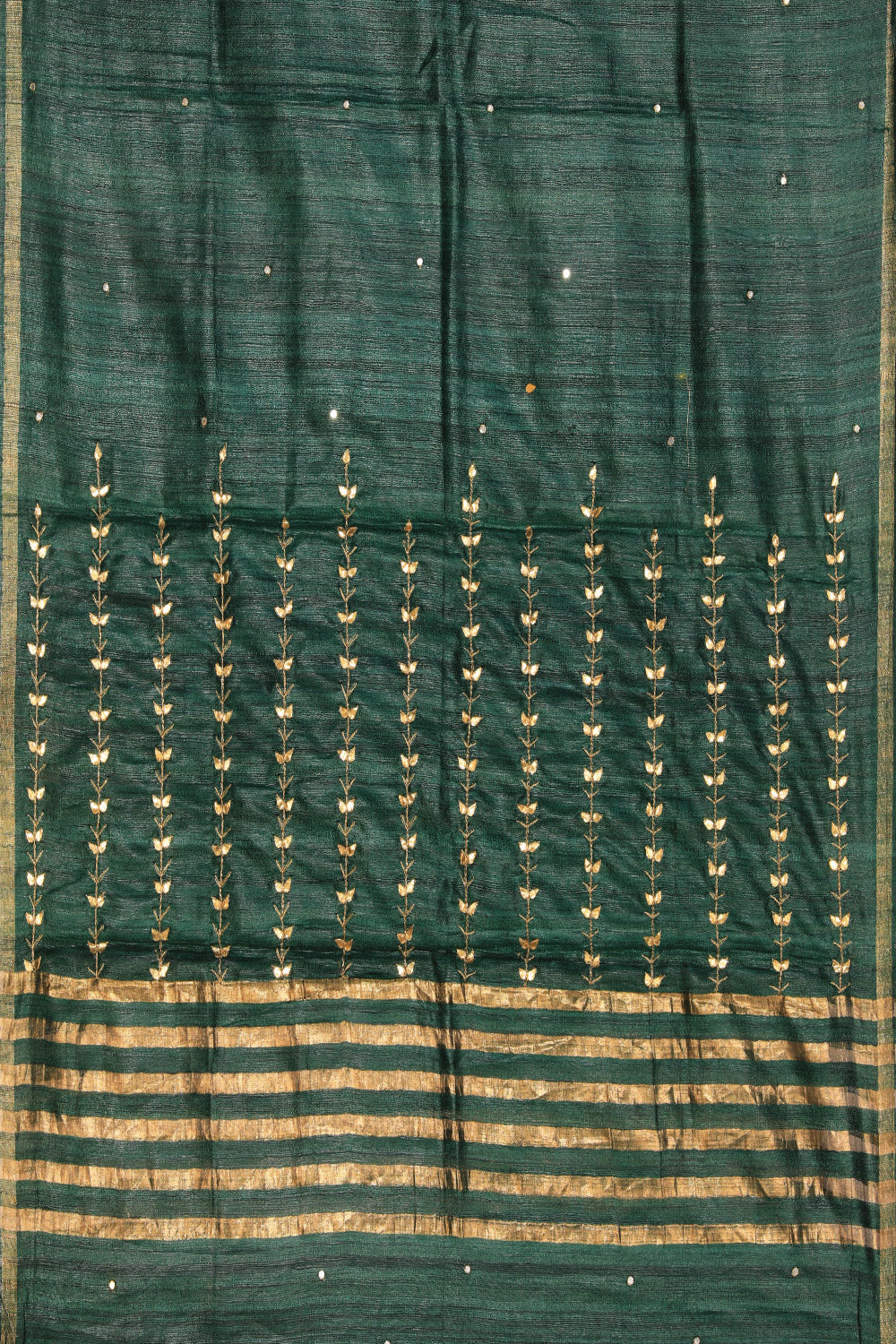 Kalanjali Gota Patti Work Bottle Green Dupatta - view 3