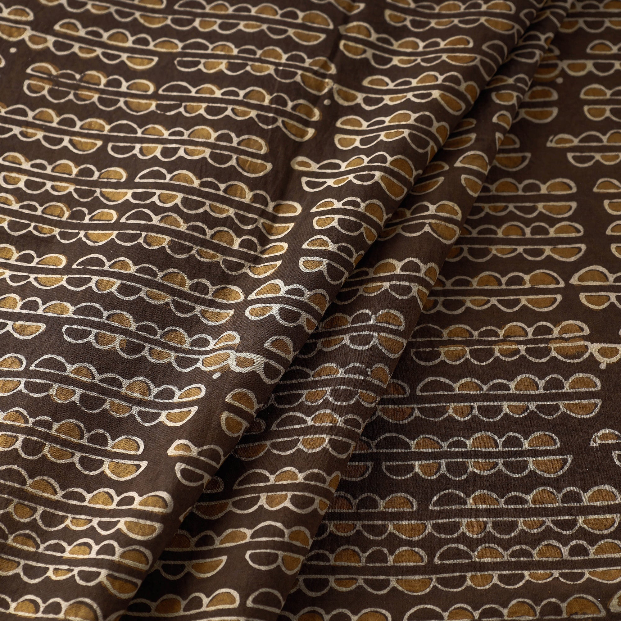 HAVELI CHRONICLES Brown - Hand Block Printed Cotton Akola Fabric - view 2