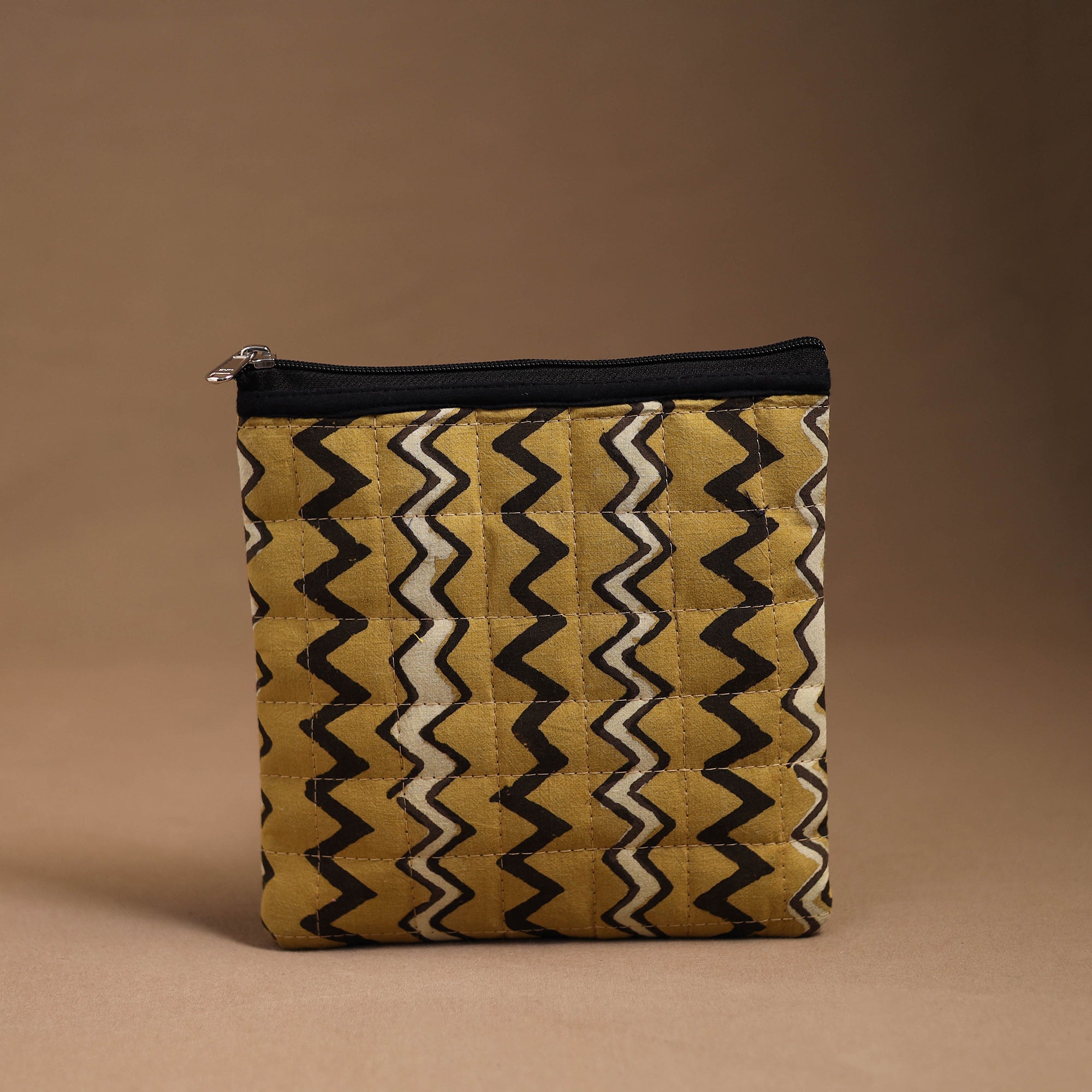 NOORI BAZAR Brown - Handmade Quilted Cotton Utility Pouch 11