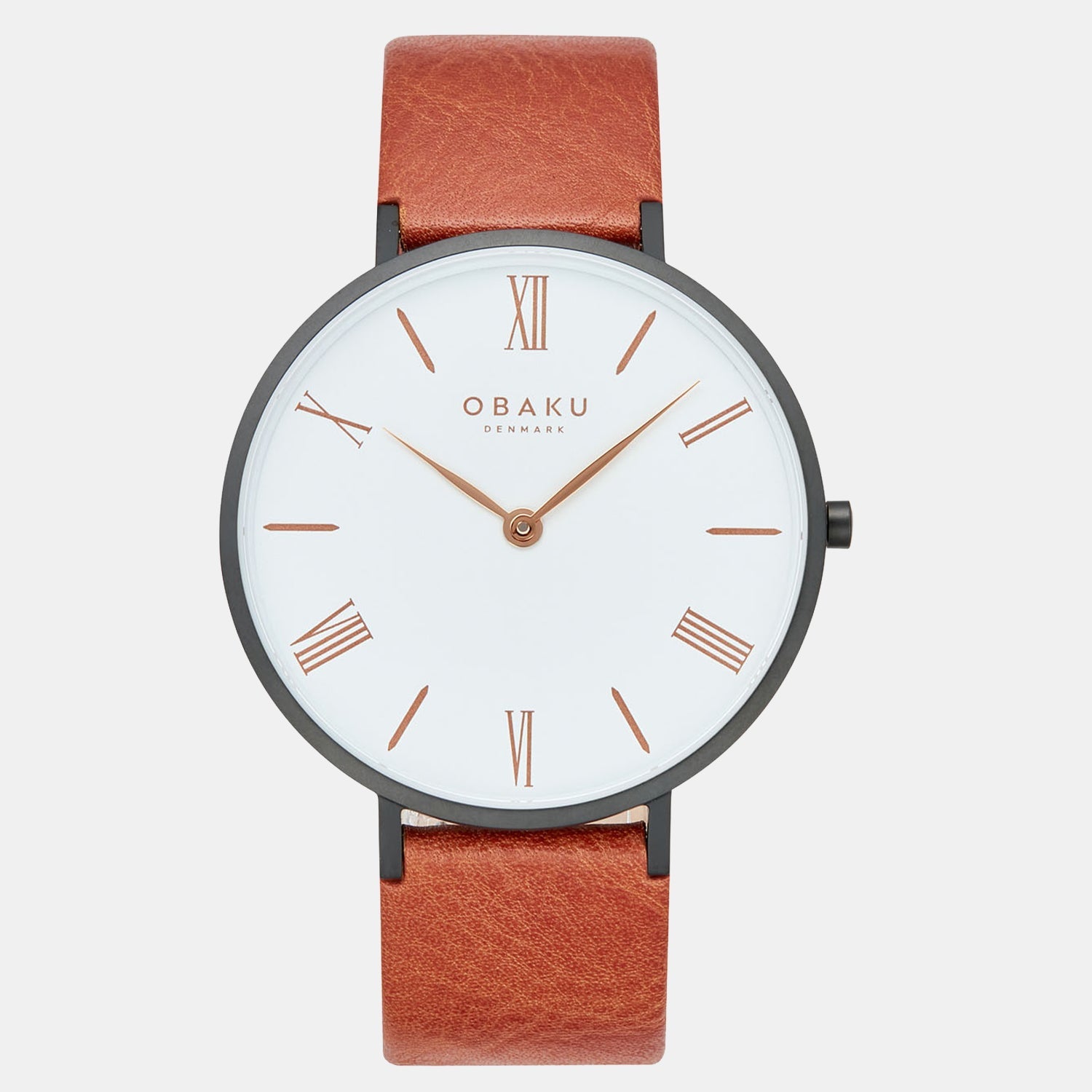 Obaku Folie Men Quartz Silver Dial Analog Leather Watch V283GXBWRZ