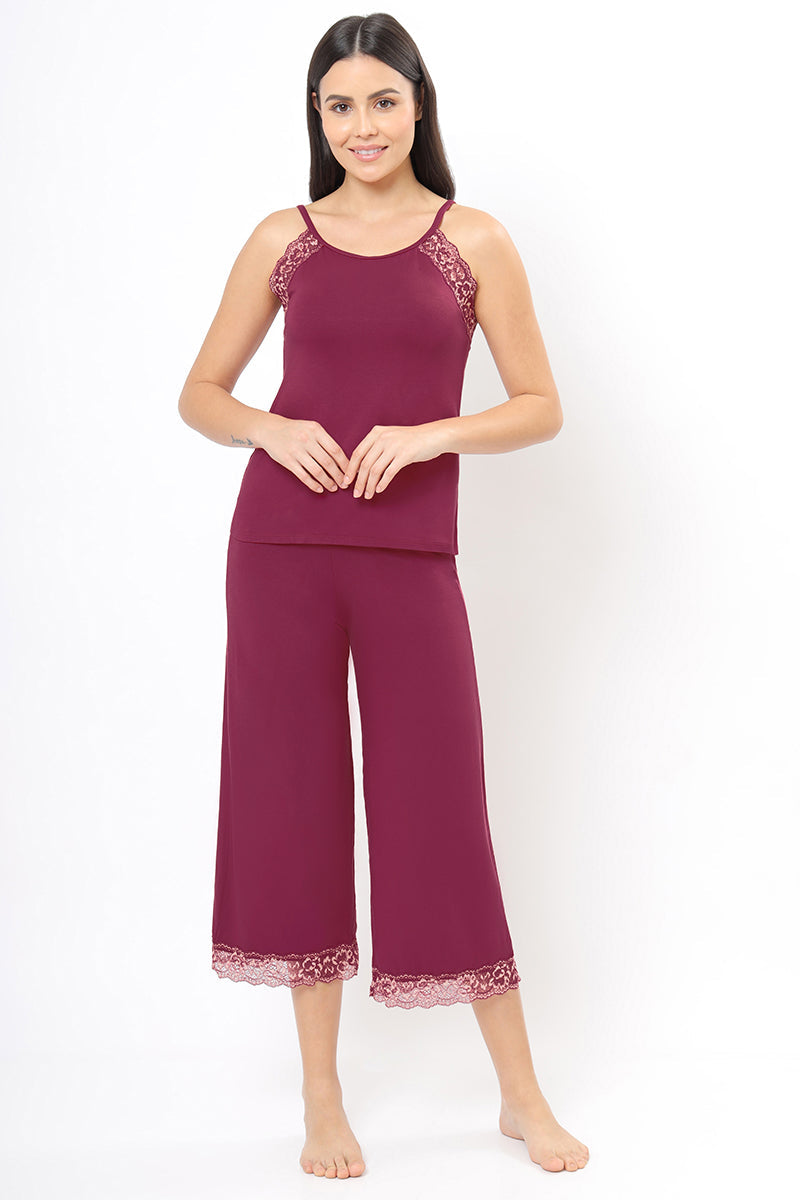 Amante Lace Touch Pyjama Bottom - Anemone - view 5