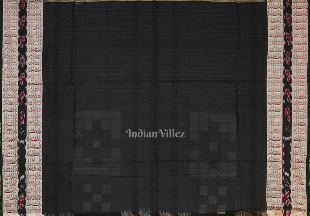IndianVillèz Black White Pasapali Theme Bichitrapuri Silk Saree - view 5