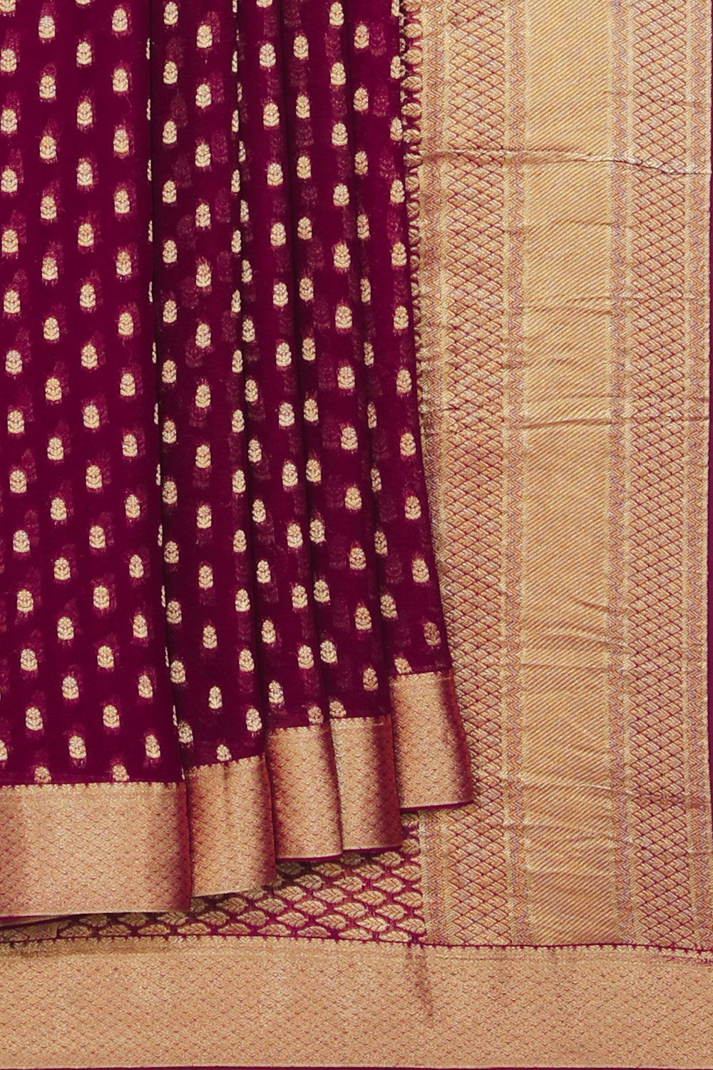 Kalanjali Georgette Plum Pink Saree – Women's