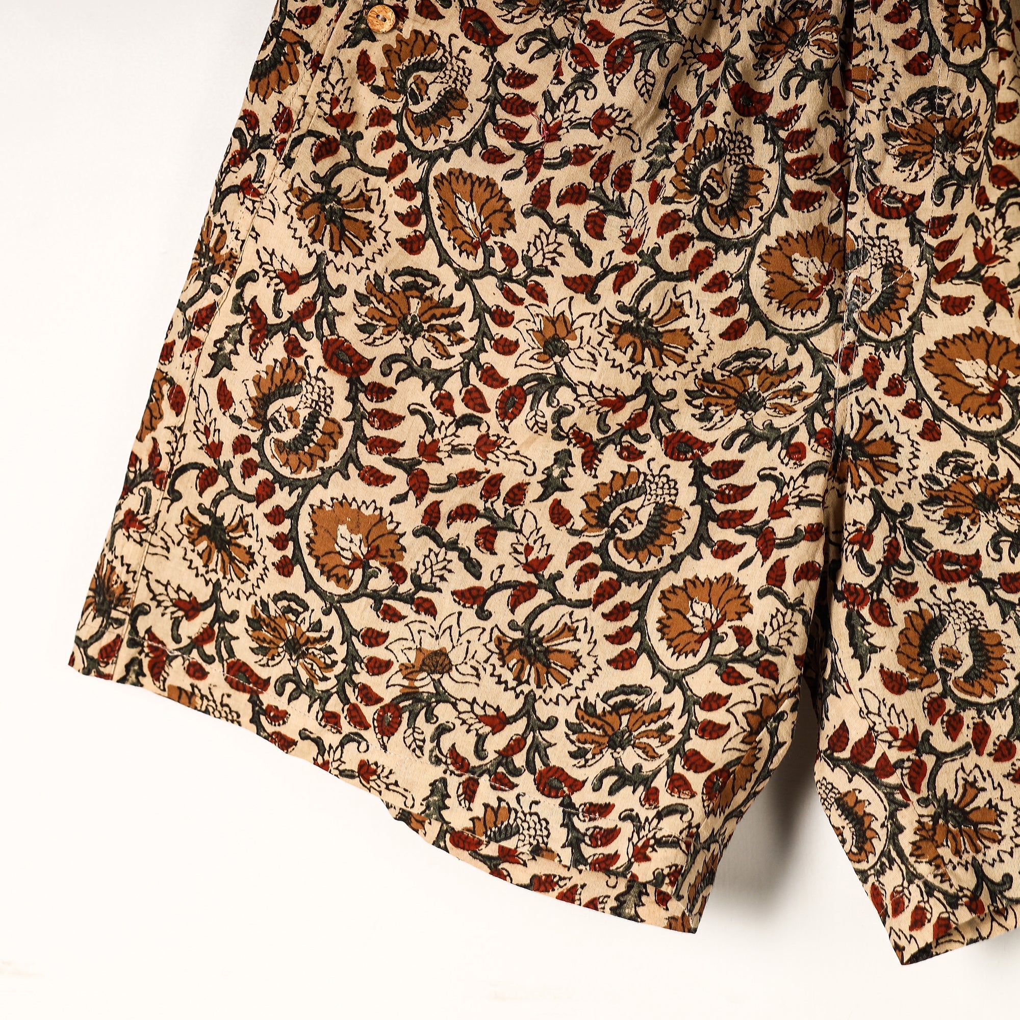 ITOKRI CASUALS Beige - Kalamkari Block Printed Cotton Unisex Boxer/Shorts - view 2