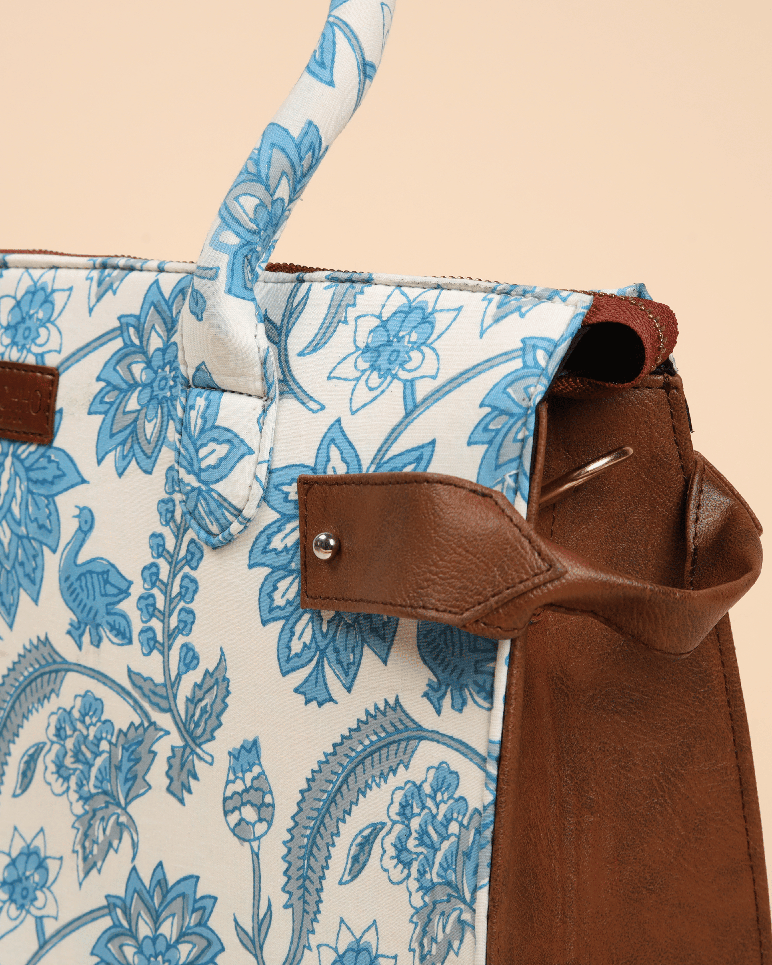 Aachho Frosty Blue Handblock Shoulder Bag - view 2