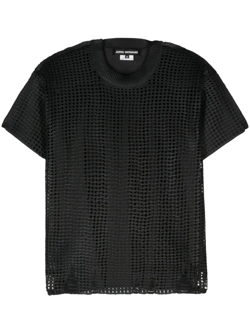 Junya Watanabe Open-knit crewneck t-shirt – Polyester 100%