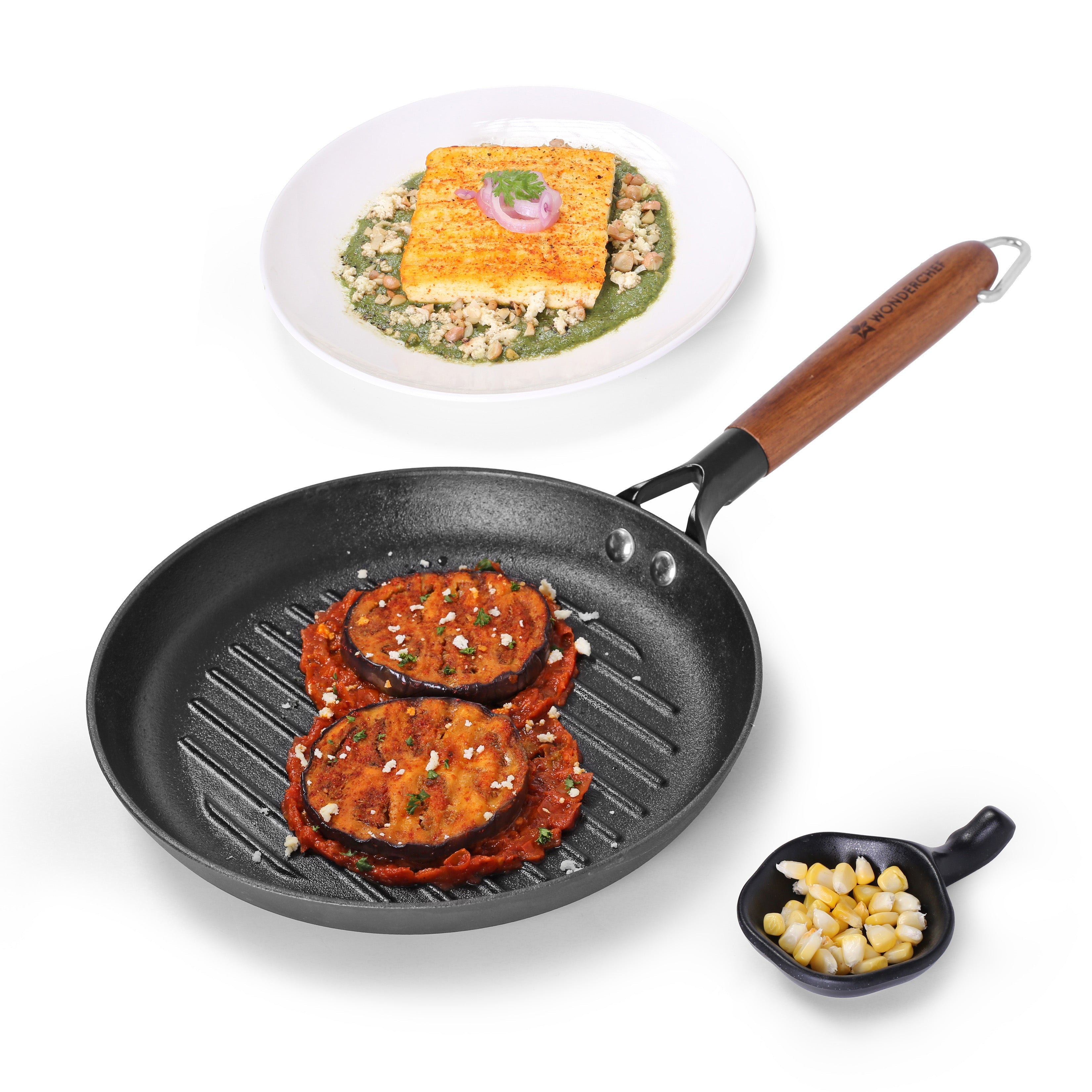 Wonderchef Pre-Seasoned Ferro Light 24cm Grill Pan| 2.5MM