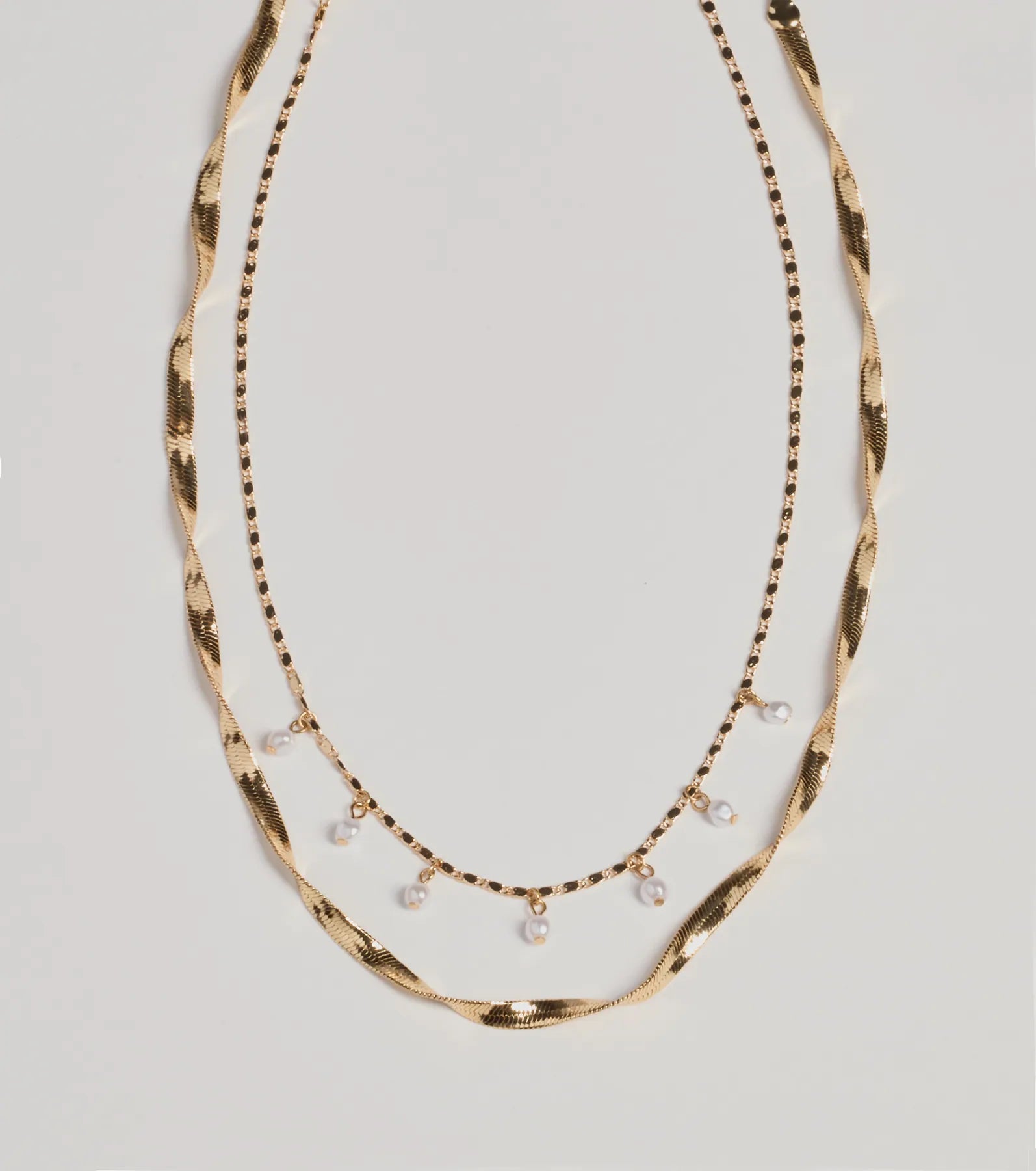 Windsor Dazzling Glam Layered Metal Necklace – GOLD