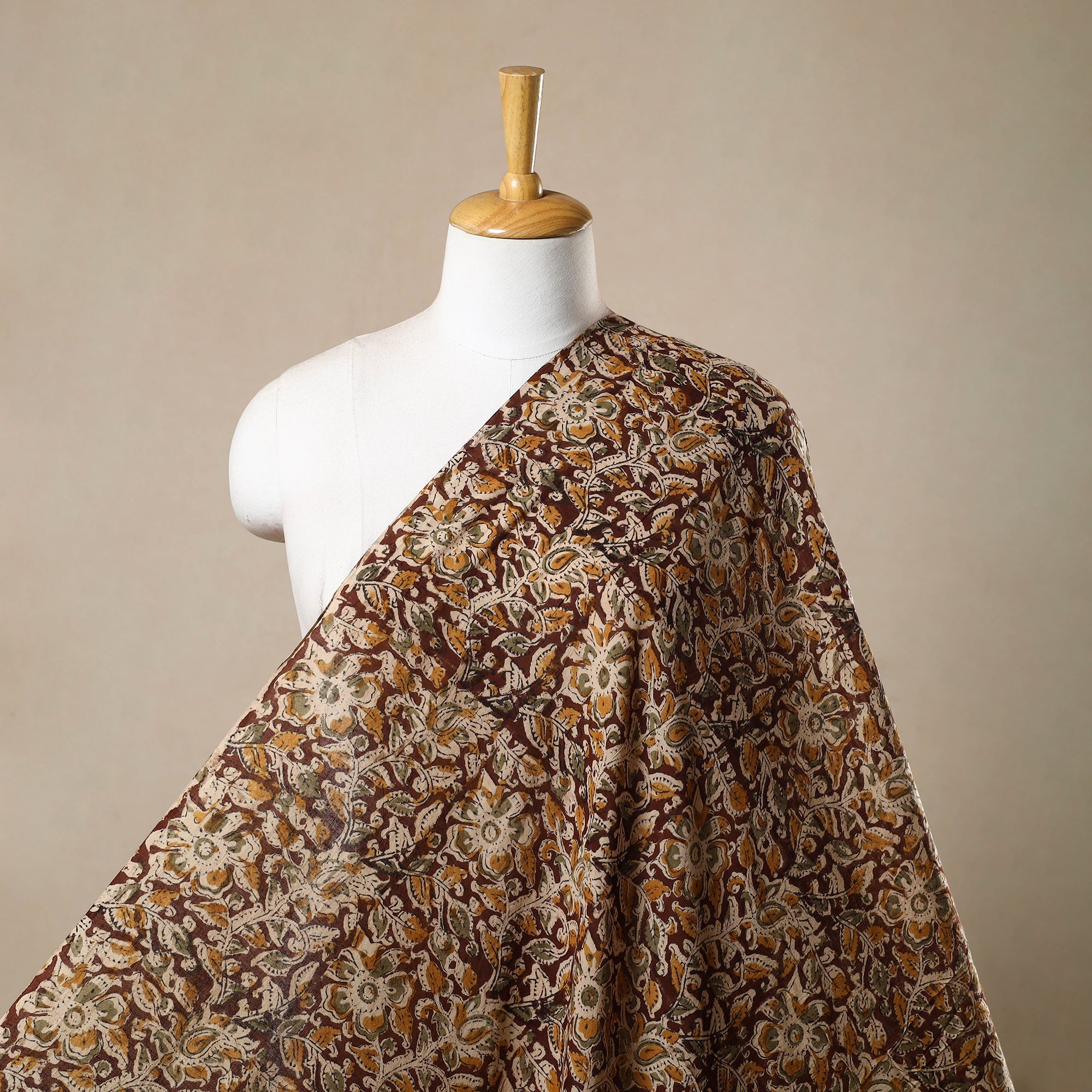 VENKATA BHANU KALAMKARI PEDANA Brown - Pedana Hand Block Print Mul Cotton Kalamkari Fabric 14