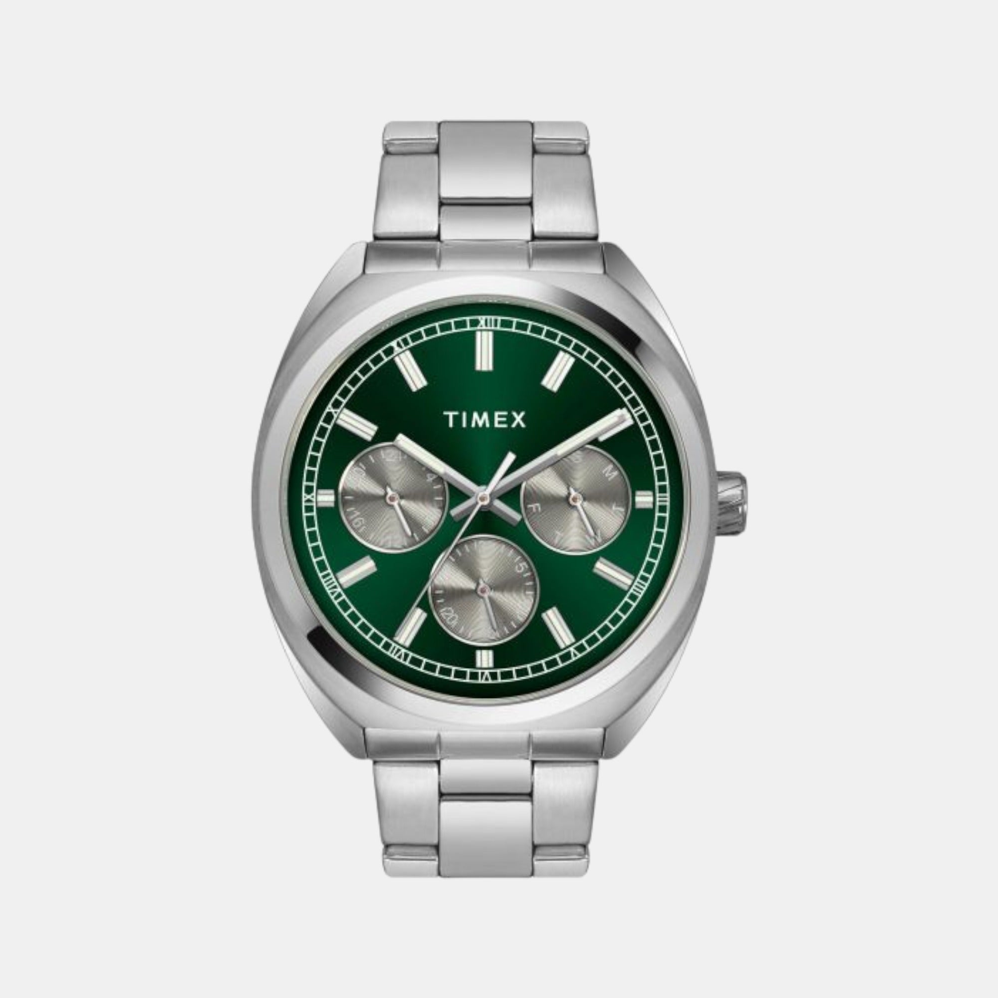Timex E Class Men Quartz Green Dial Chronograph Stainless Steel Watch TWEG22300