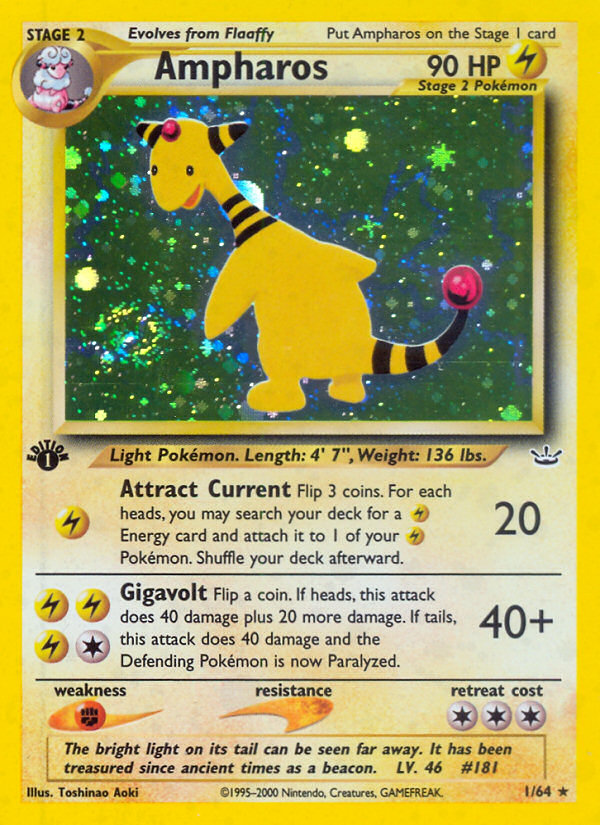 1st edition neo3-1 – Pokémon Ampharos - 1/64 - Rare - 1st Edition [neo3-1] [Holo] - Ampharos - 1/64 - Rare - 1st Edition