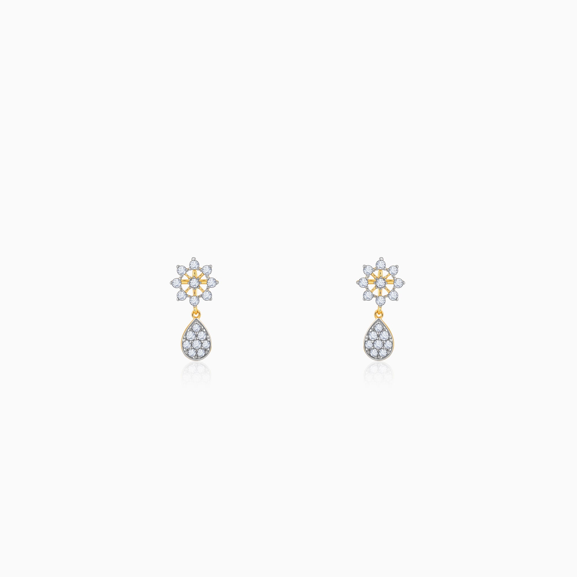 GIVA Jewellery Gold Roseate Glow Diamond Earrings