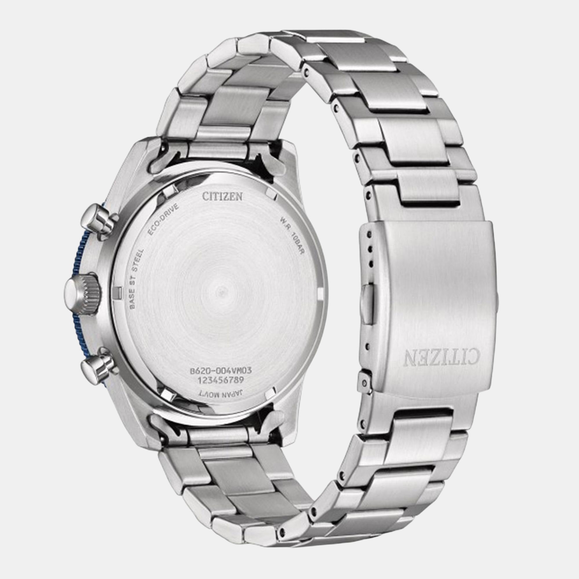 Citizen Eco-Drive Men Eco-Drive Blue Dial Chronograph Stainless Steel Watch CA4554-84L - view 2