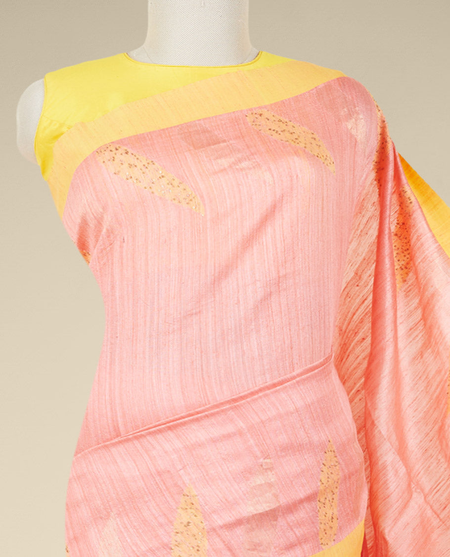Pothys Pink Handloom Tussar Saree – Women's - view 2