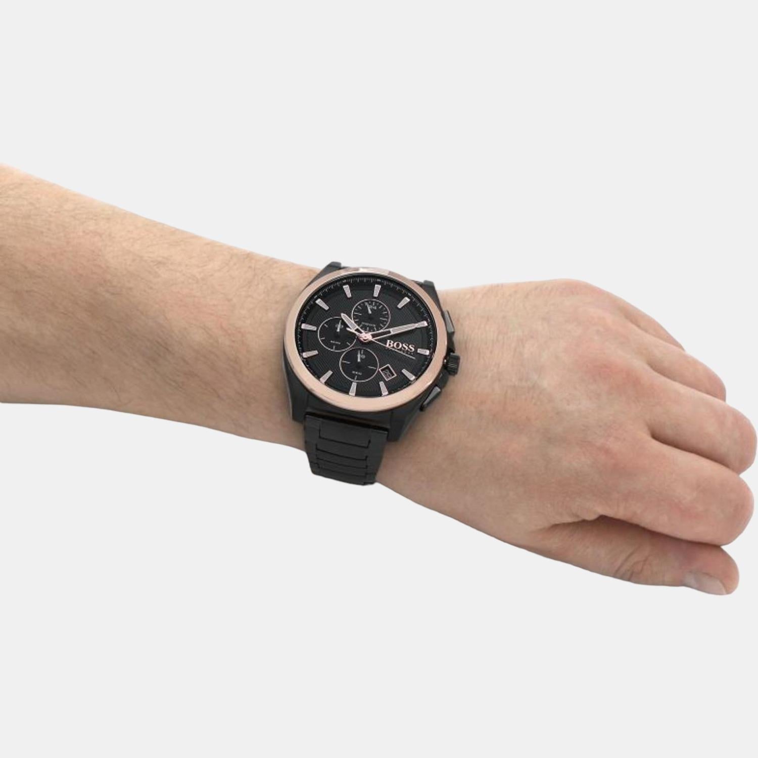 Boss Grandmaster Men Quartz Black Dial Chronograph Stainless Steel Watch 1513885 - view 8